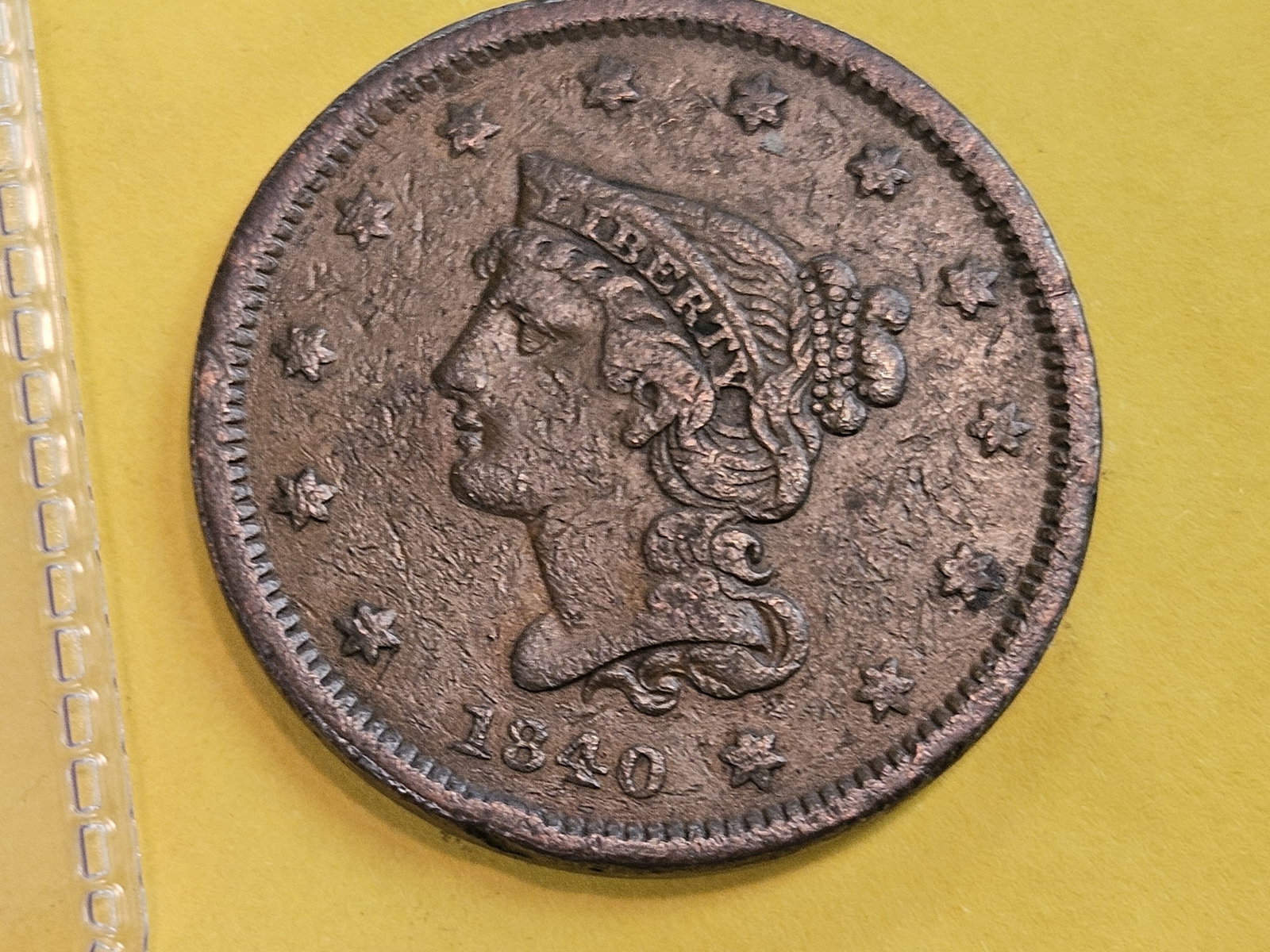 1840 Braided Hair Large Cent in Very Fine (1 of 4)
