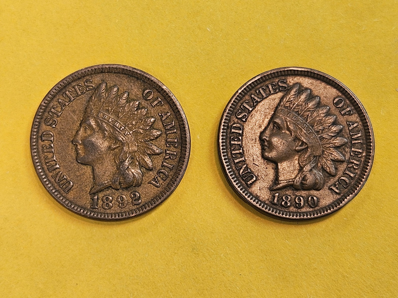 1890 and 1892 Indian Cents (1 of 3)