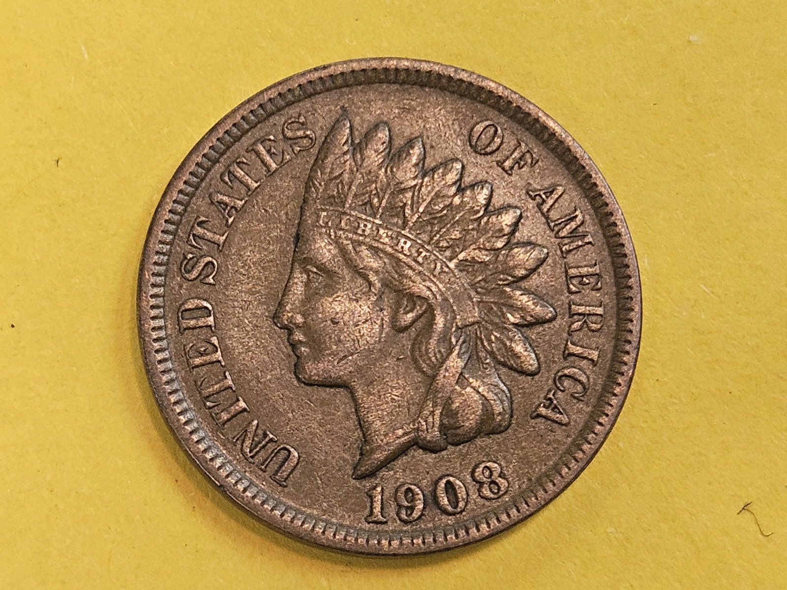 Semi-Key 1908-S Indian Cent in Extra Fine - 45: Next to last year issue