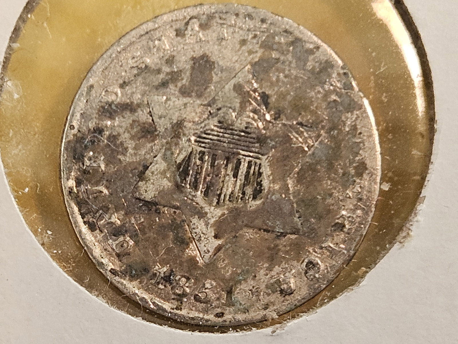 Two 3-Cent Silver Trimes and a Three Cent nickel - 2