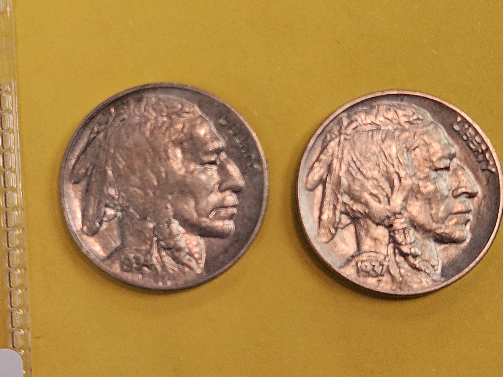 Two Choice Brilliant Uncirculated Buffalo Nickels: 1934-D and 1937-D