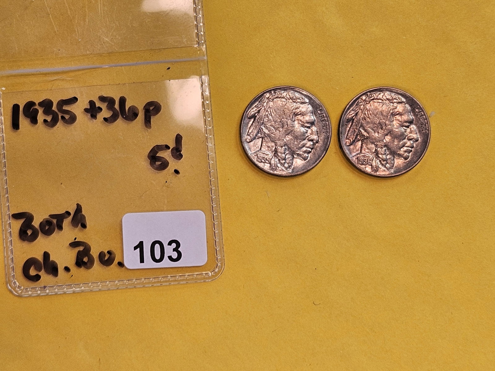 Two Choice Brilliant Uncirculated PLus Buffalo Nickels - 2