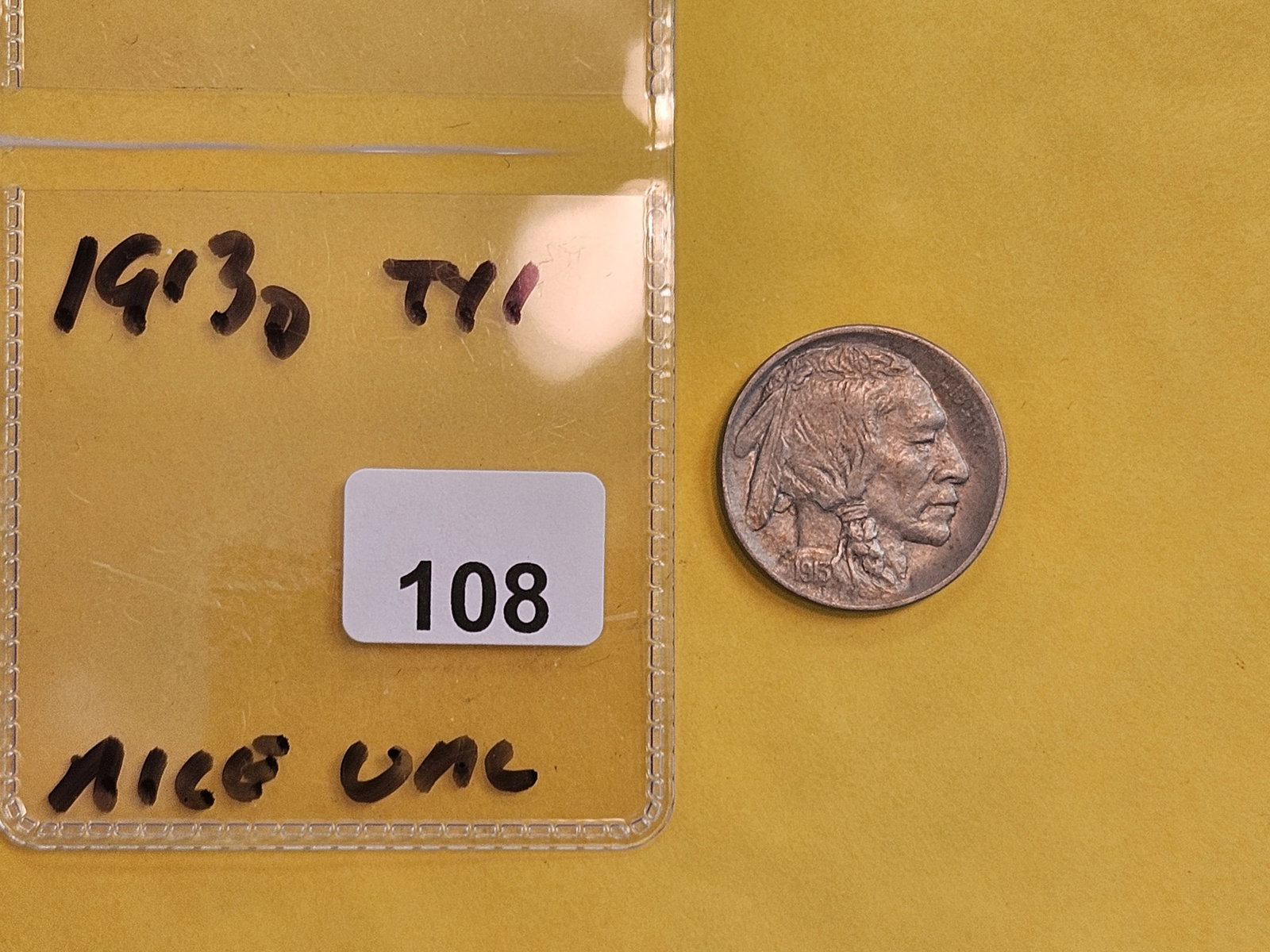 Uncirculated 1913-D Type 1 Buffalo Nickel - 2