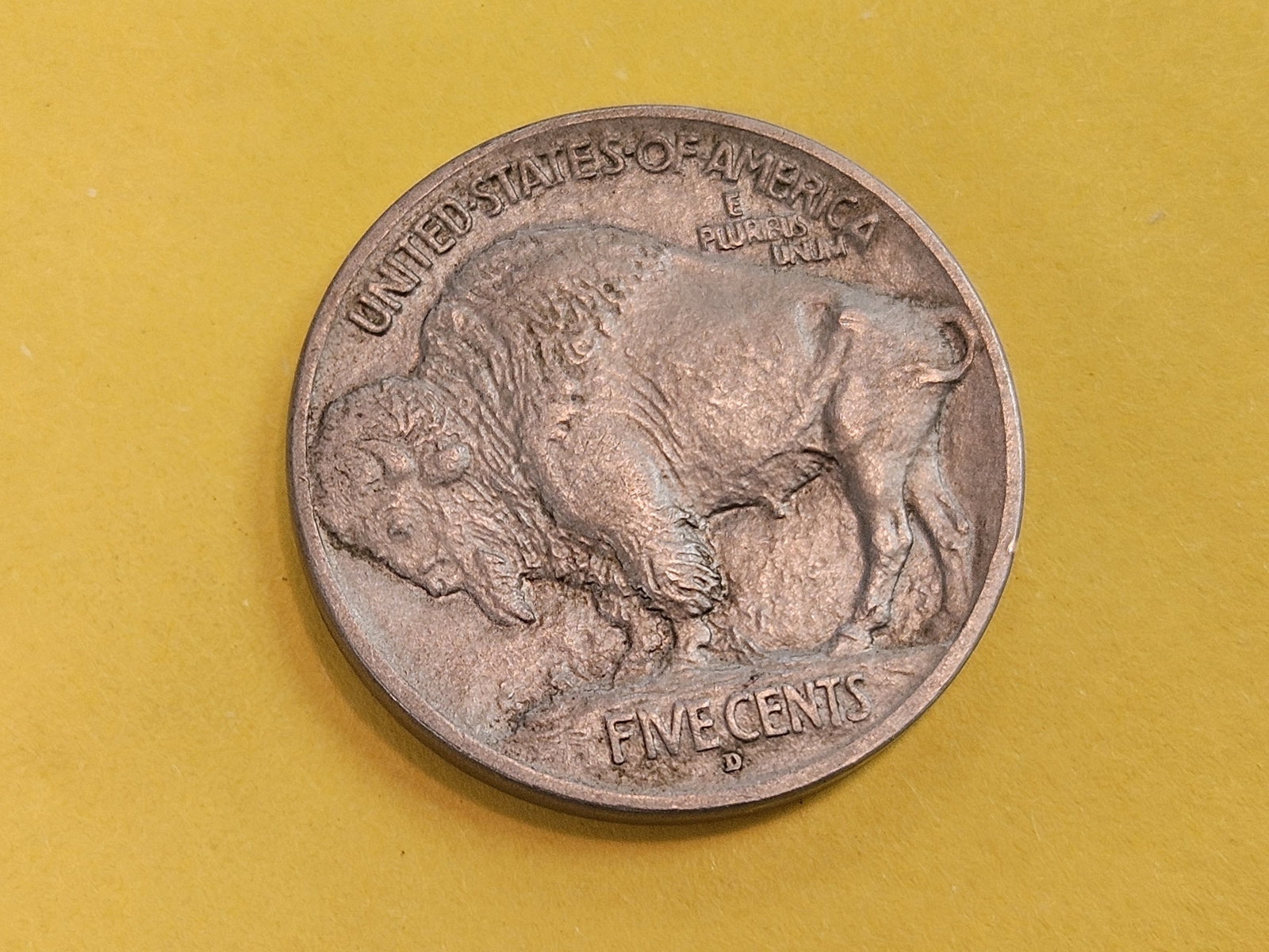 Uncirculated 1913-D Type 1 Buffalo Nickel - 4