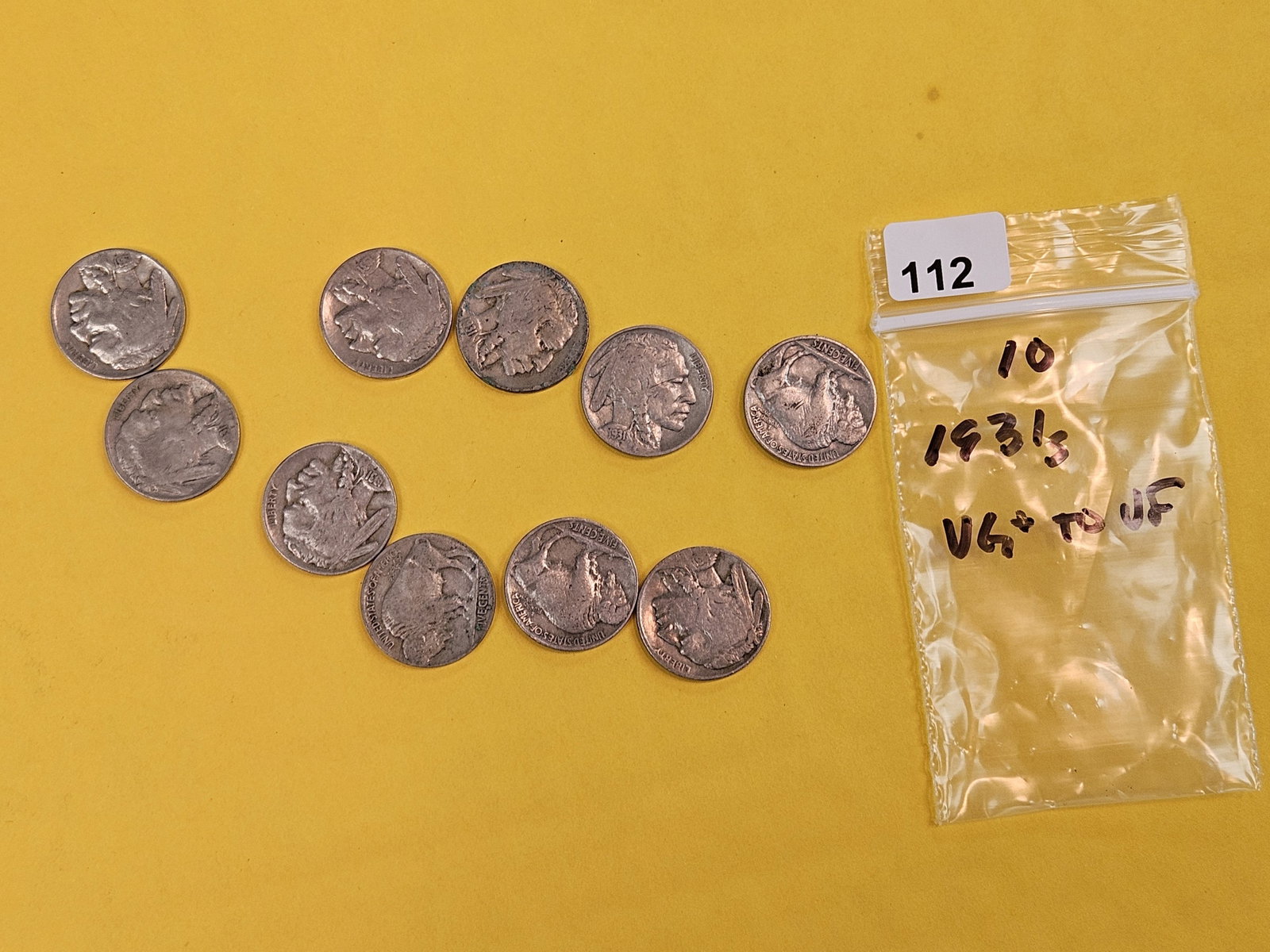Ten semi-key 1931-S Buffalo Nickels: All in Very Good plus to Very Fine