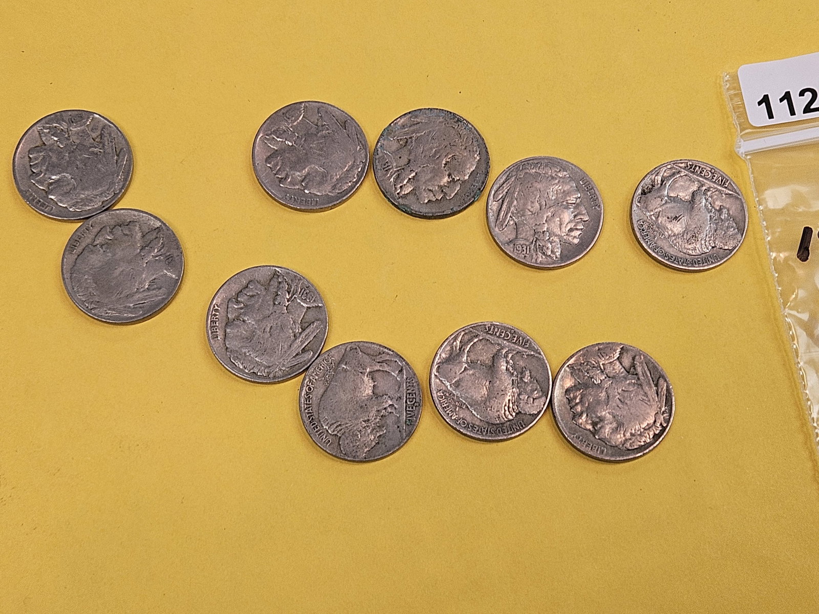 Ten semi-key 1931-S Buffalo Nickels - 2