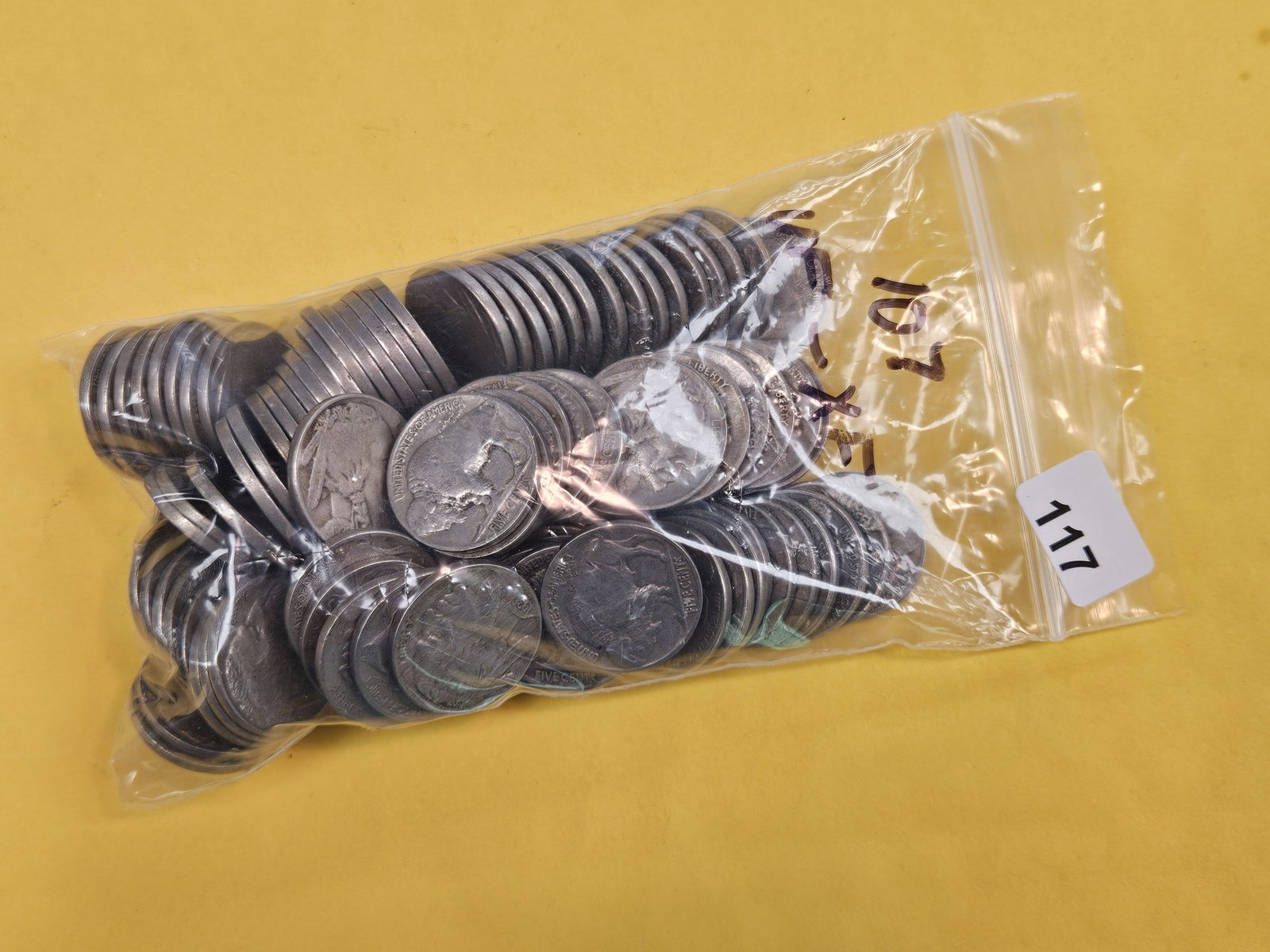 One Hundred Seven Buffalo Nickels (1 of 1)