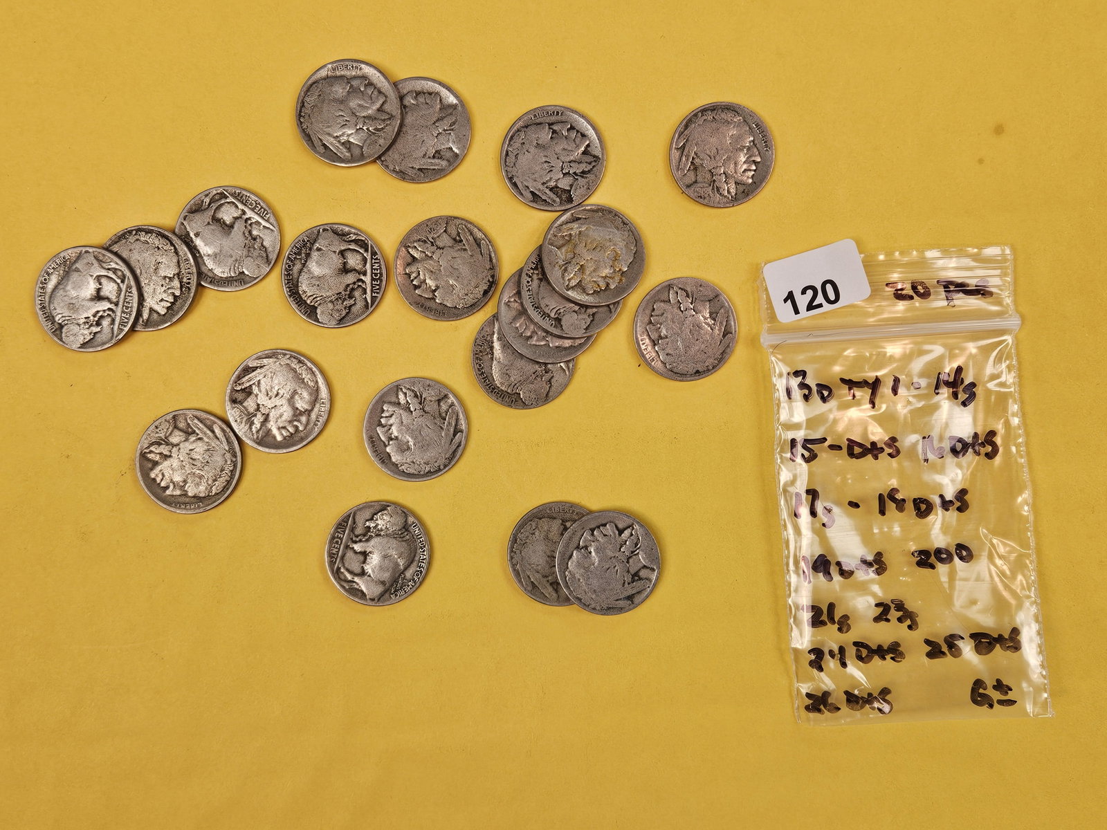 Twenty mixed Buffalo Nickels (1 of 2)