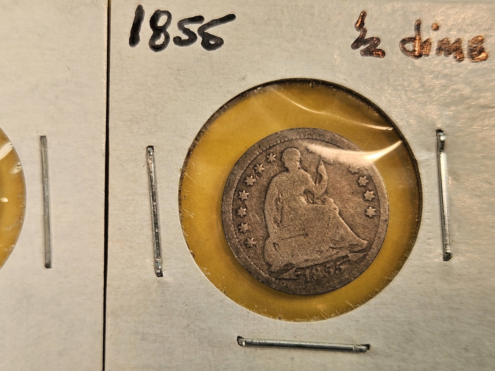 1844 and 1855 Seated Liberty silver Half Dimes - 3