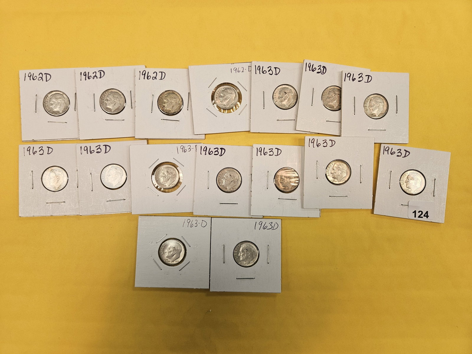 Sixteen mixed Silver Roosevelt Dimes (1 of 4)
