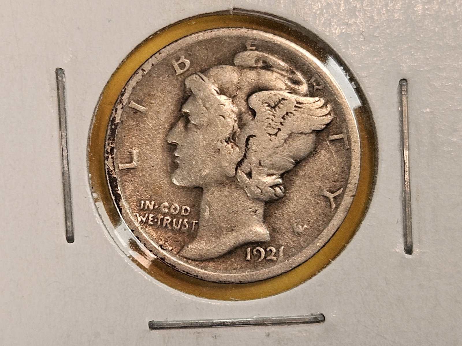 KEY DATE 1921 Mercury Dime: In Very Good plus