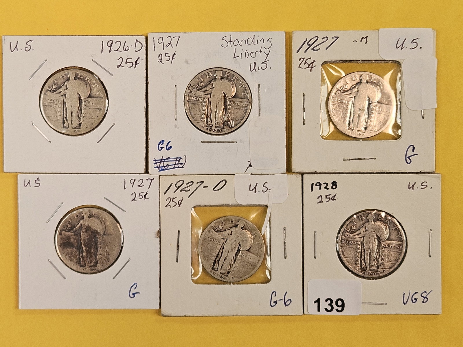 Six Standing Liberty silver Quarters (1 of 2)
