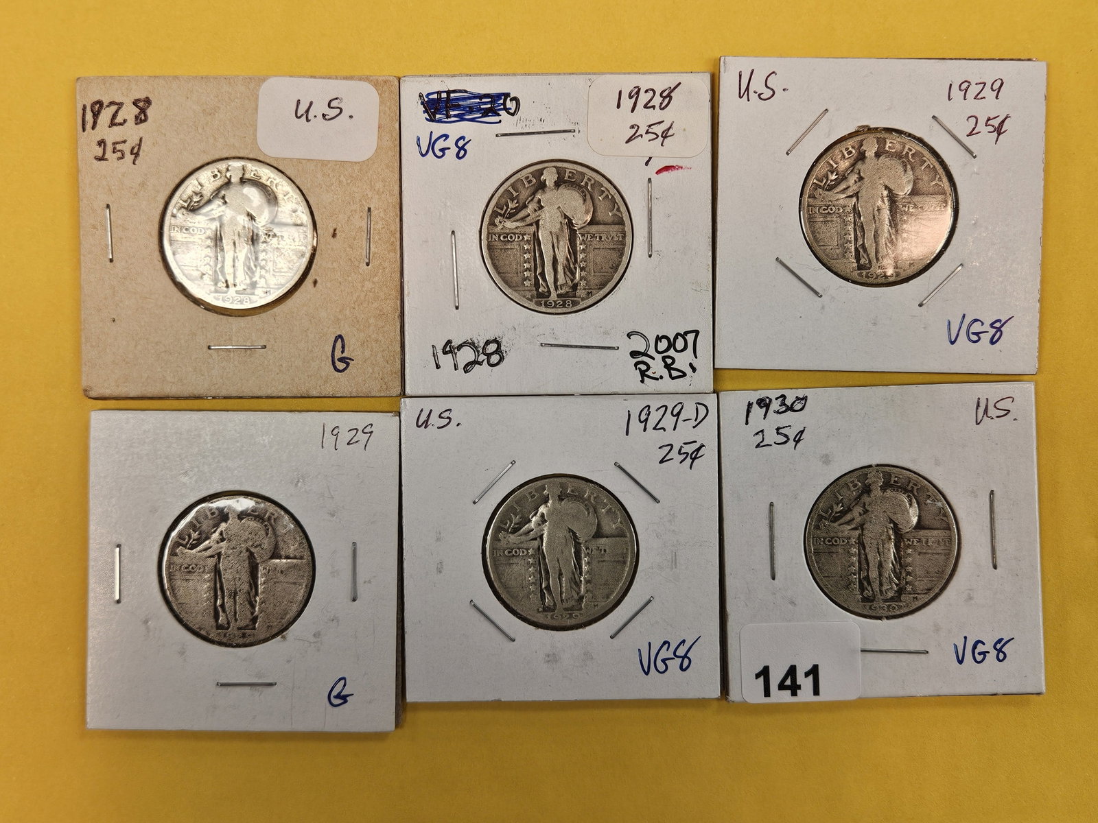 Six Standing Liberty silver Quarters (1 of 2)