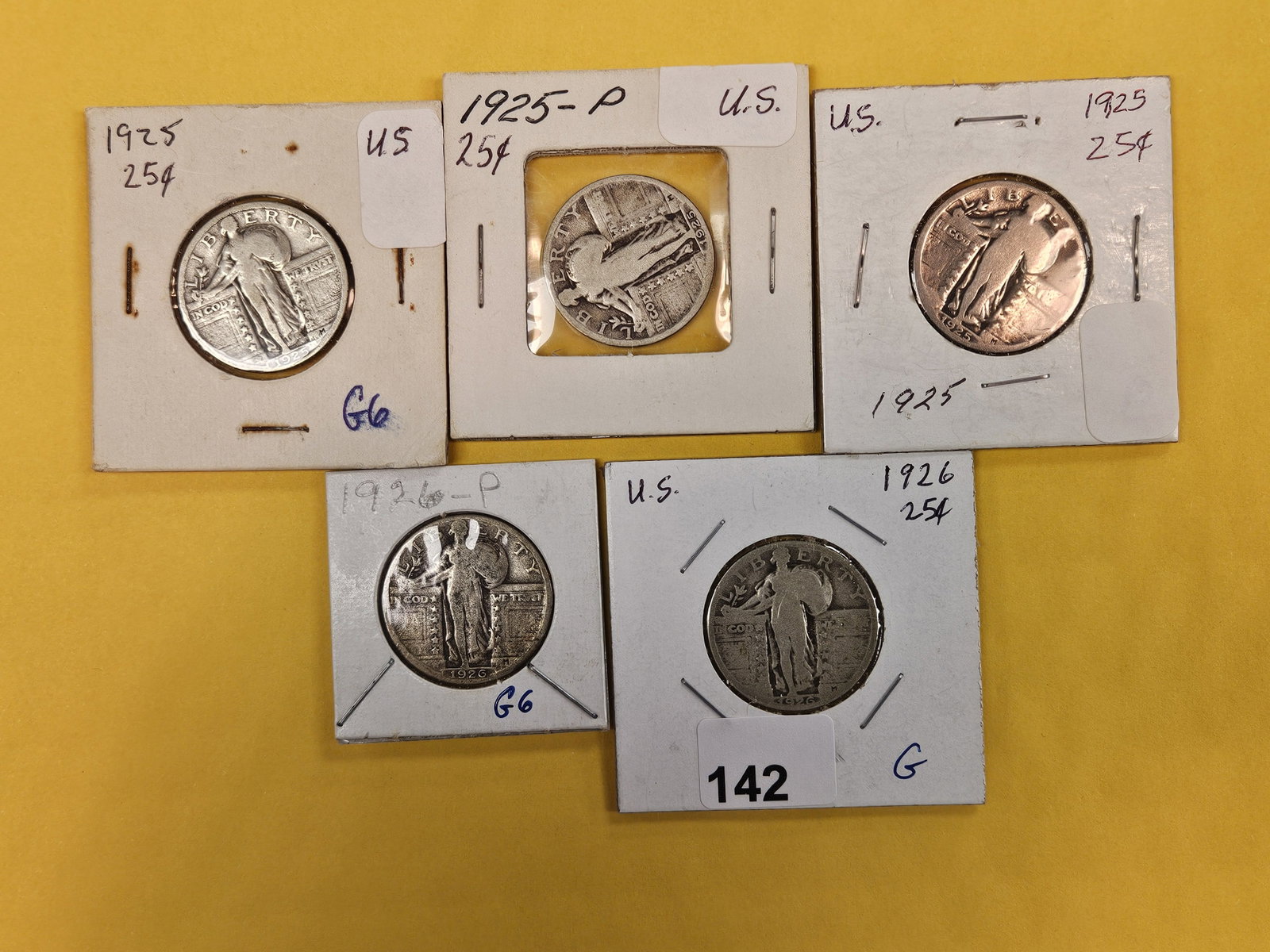 Five Standing Liberty silver Quarters (1 of 2)