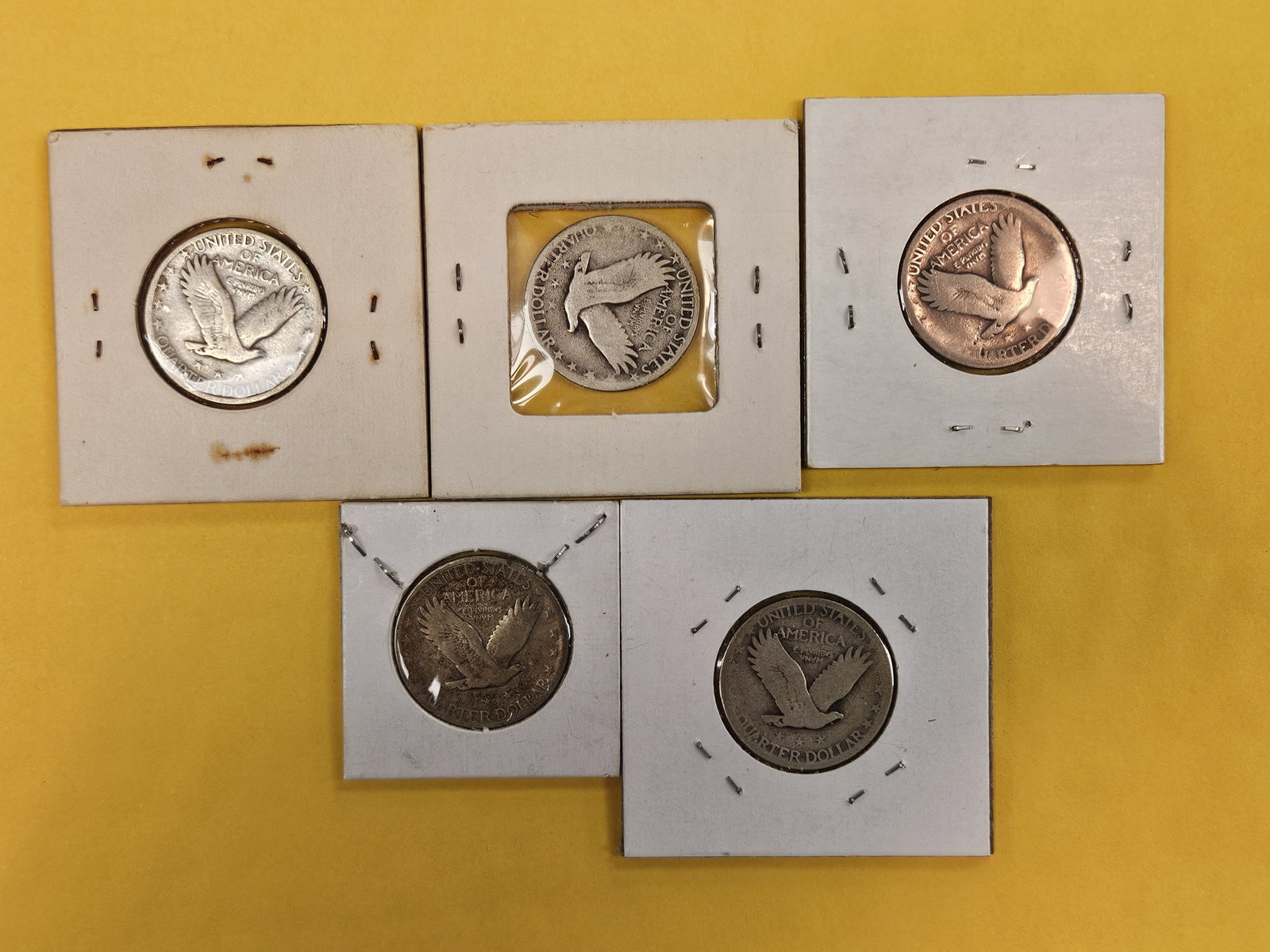 Five Standing Liberty silver Quarters - 2
