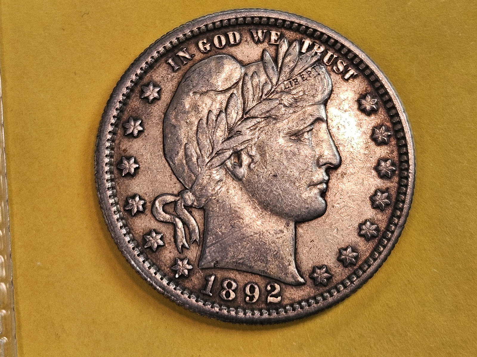 Semi-Key 1892-S Barber silver Quarter (1 of 6)