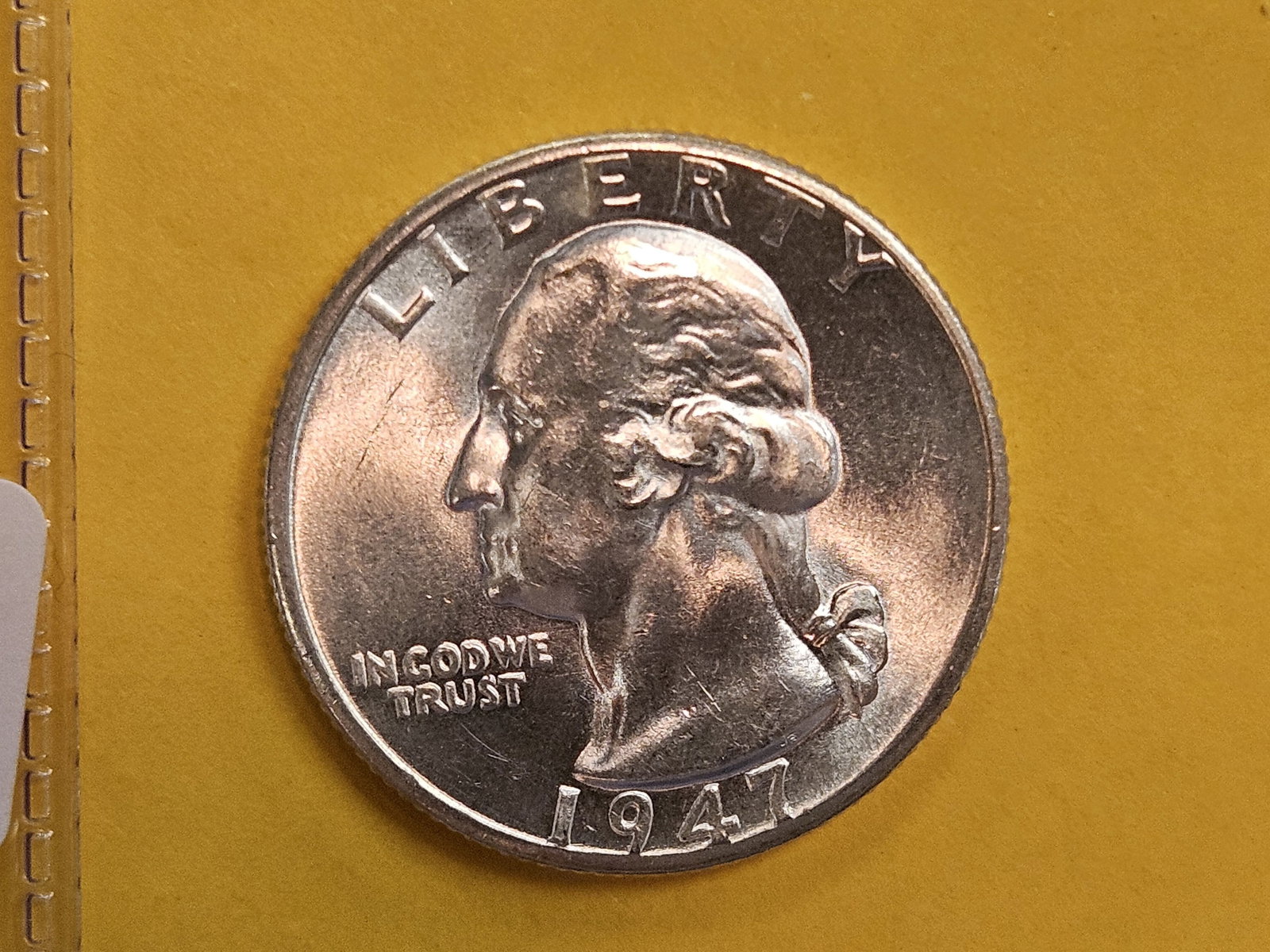 GEM Brilliant Uncirculated 1947-D Washington Quarter: Super deep contrast
