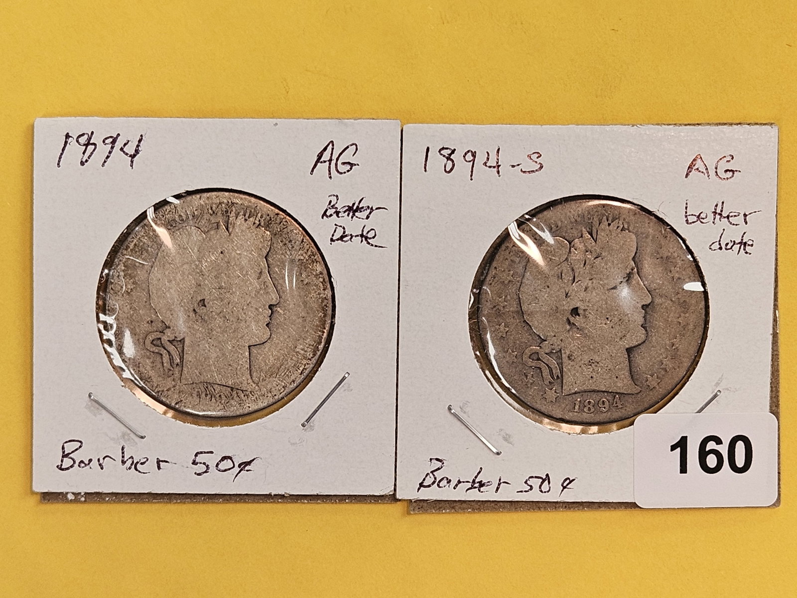 Two Better Date Barber silver half dollars (1 of 2)