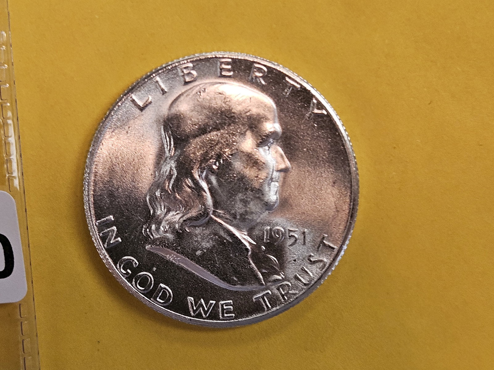 Very Choice Brilliant Uncirculated 1951-S Franklin Half Dollar FBL: FULL Bell Lines