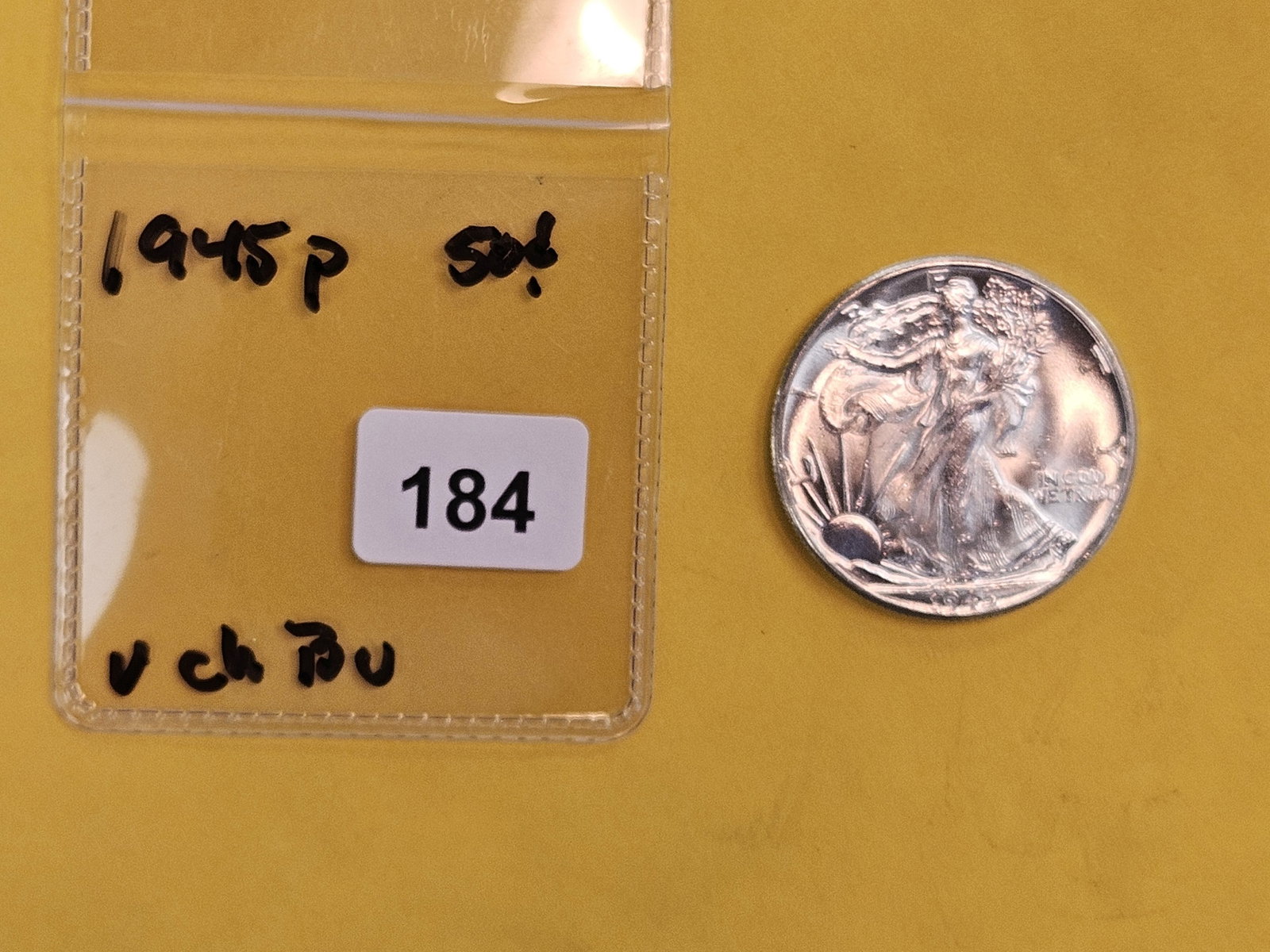 Very Choice Brilliant Uncirculated 1945 Walking Liberty Half Dollar - 2