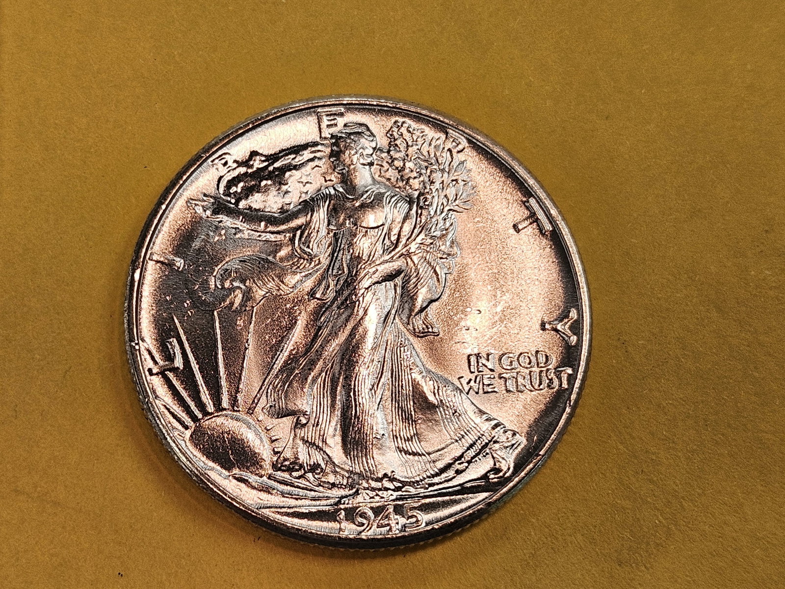 Very Choice Brilliant Uncirculated 1945 Walking Liberty Half Dollar - 3