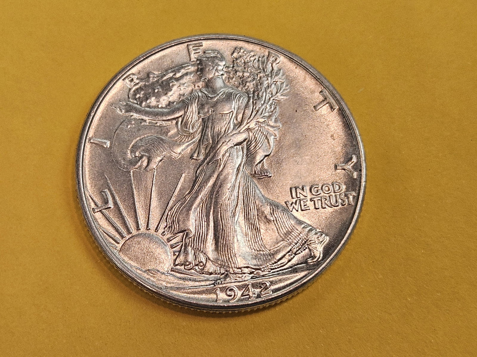 Choice Brilliant Uncirculated 1942 Walking Liberty Half Dollar - 3