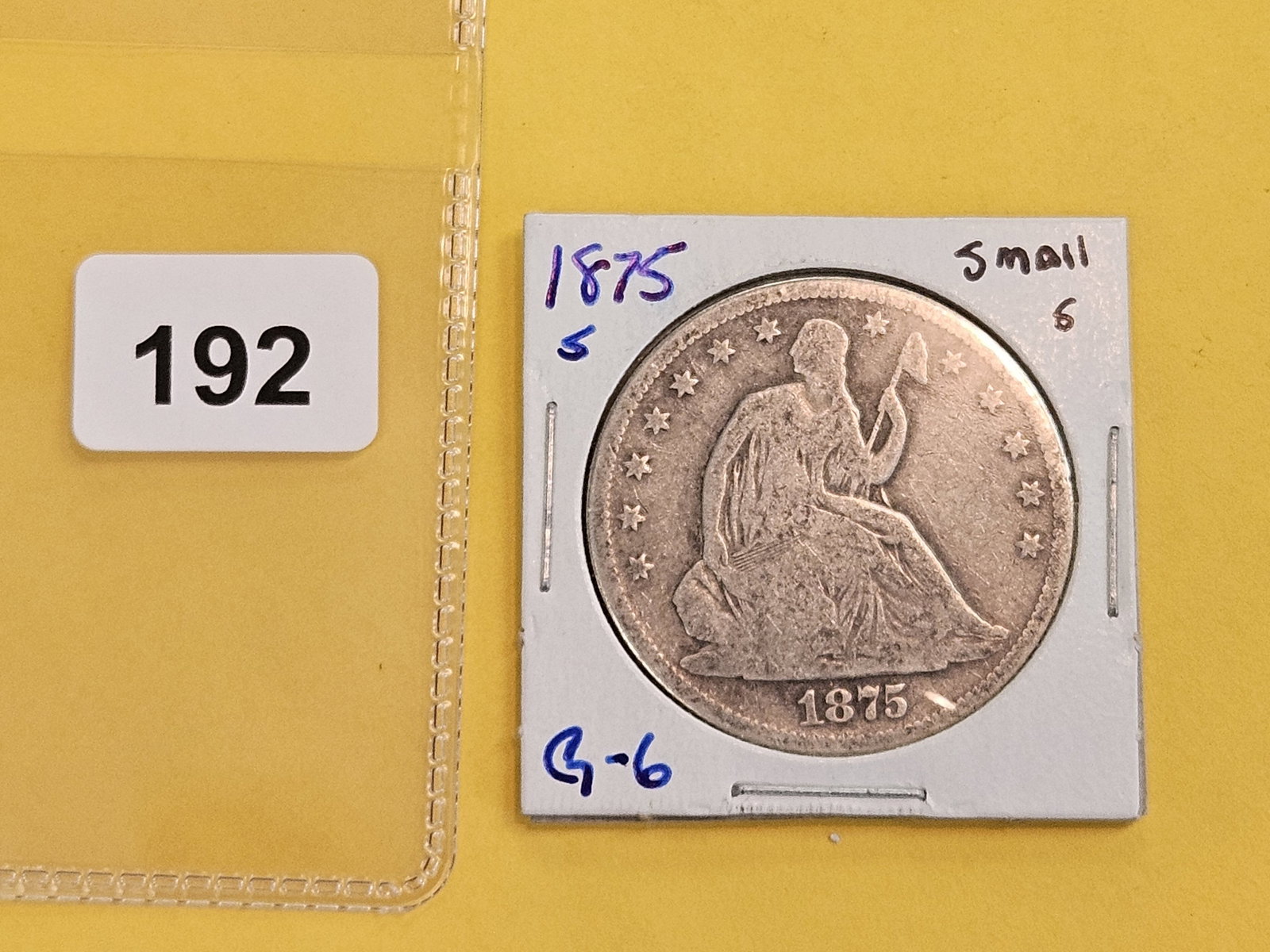 1875-S Seated Liberty silver half dollar - 2