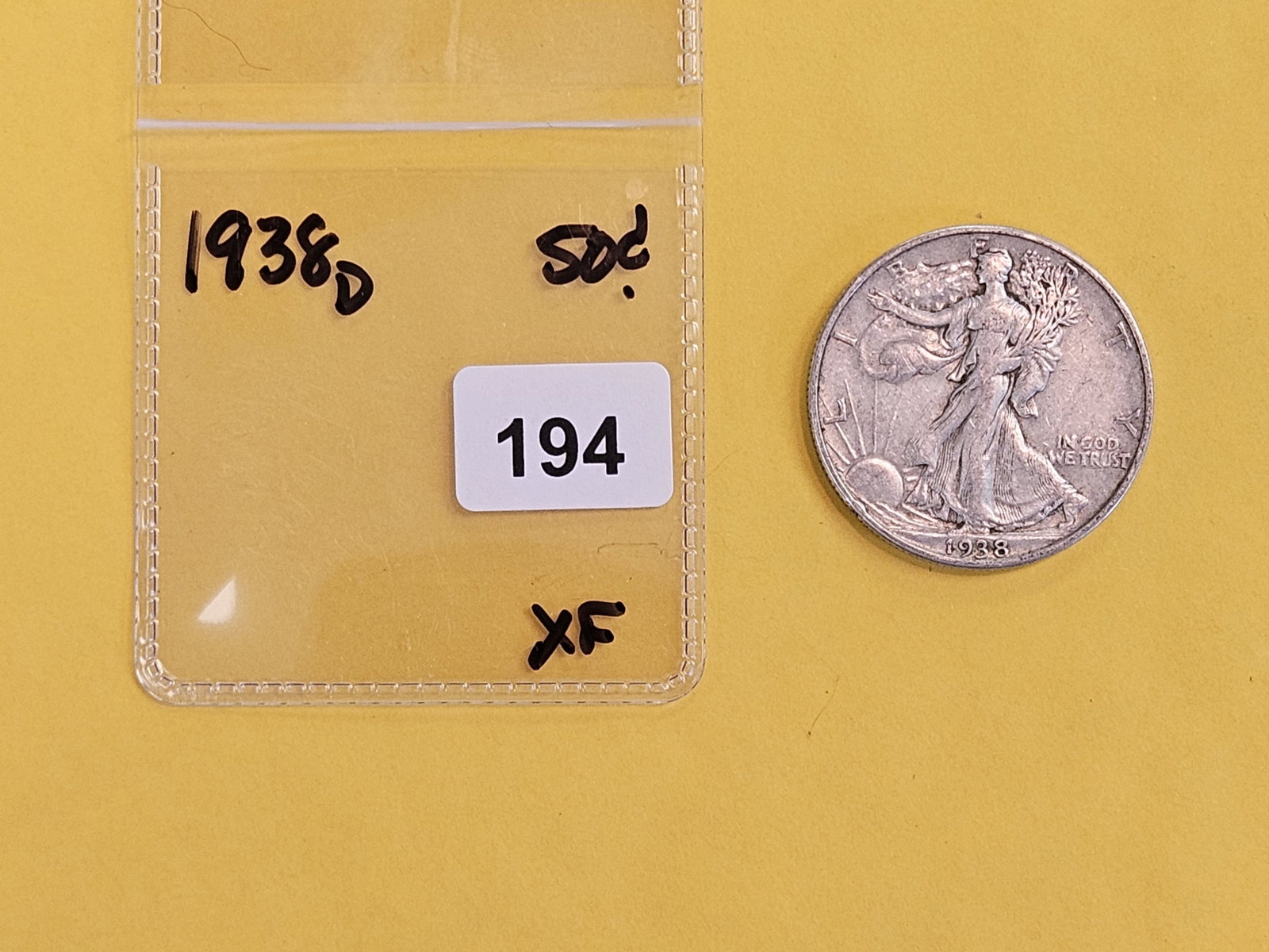KEY DATE 1938-D Walking Liberty Half Dollar - 2