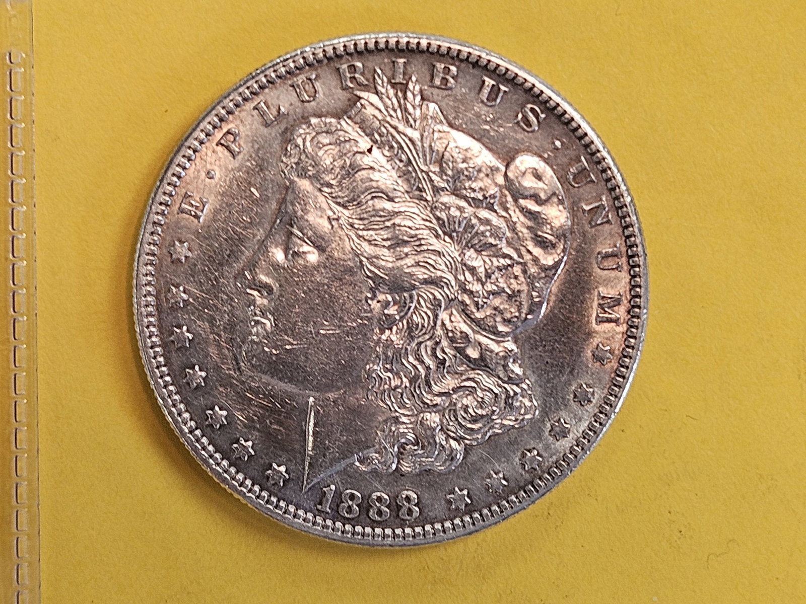 * Key Grade * 1888-S Morgan Dollar in Brilliant Uncirculated - details: Old cleaning. Nicely toned