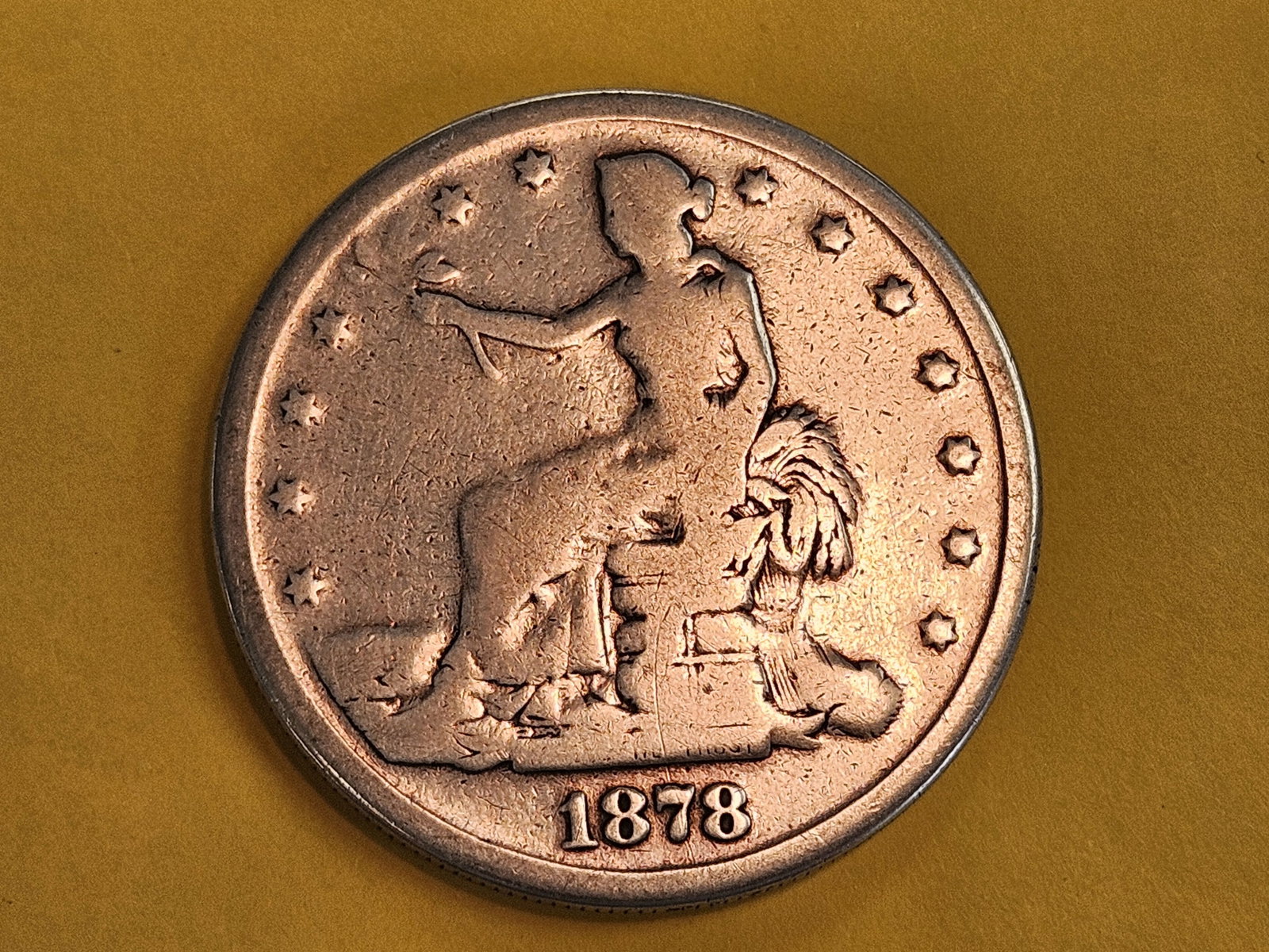 1878-S Trade silver Dollar in Good plus: Polished