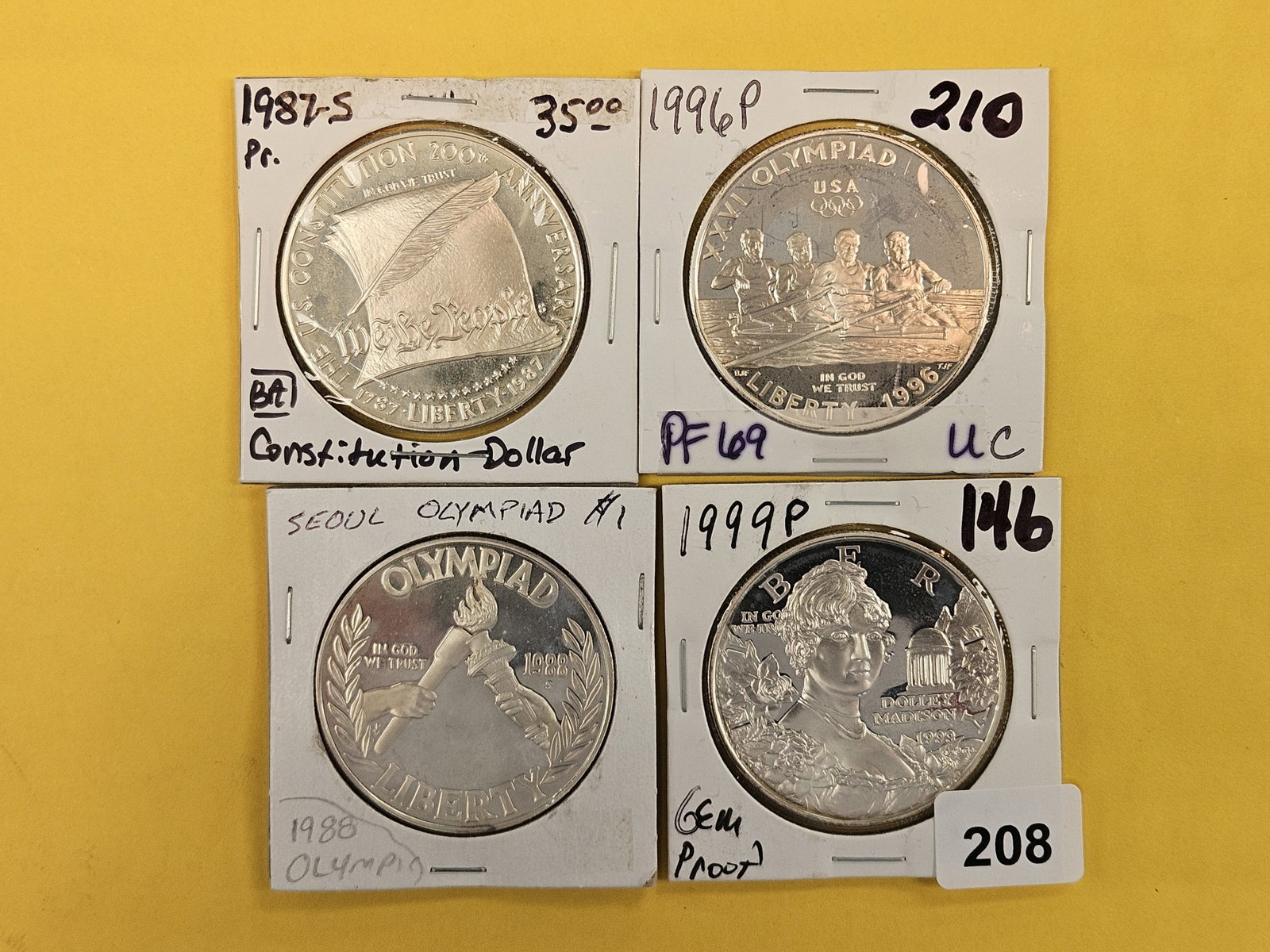 Four Proof Commemorative Silver Dollars (1 of 2)