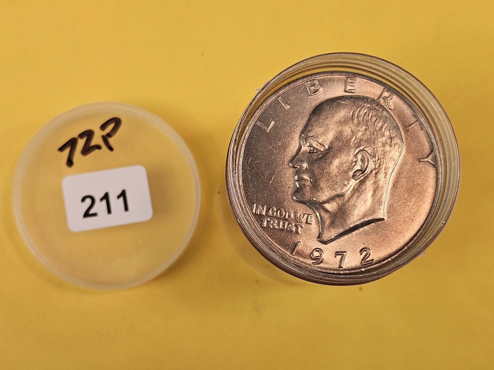 Brilliant Uncirculated Roll of 1972 Eisenhower Dollars: From dealer. Unchecked by us