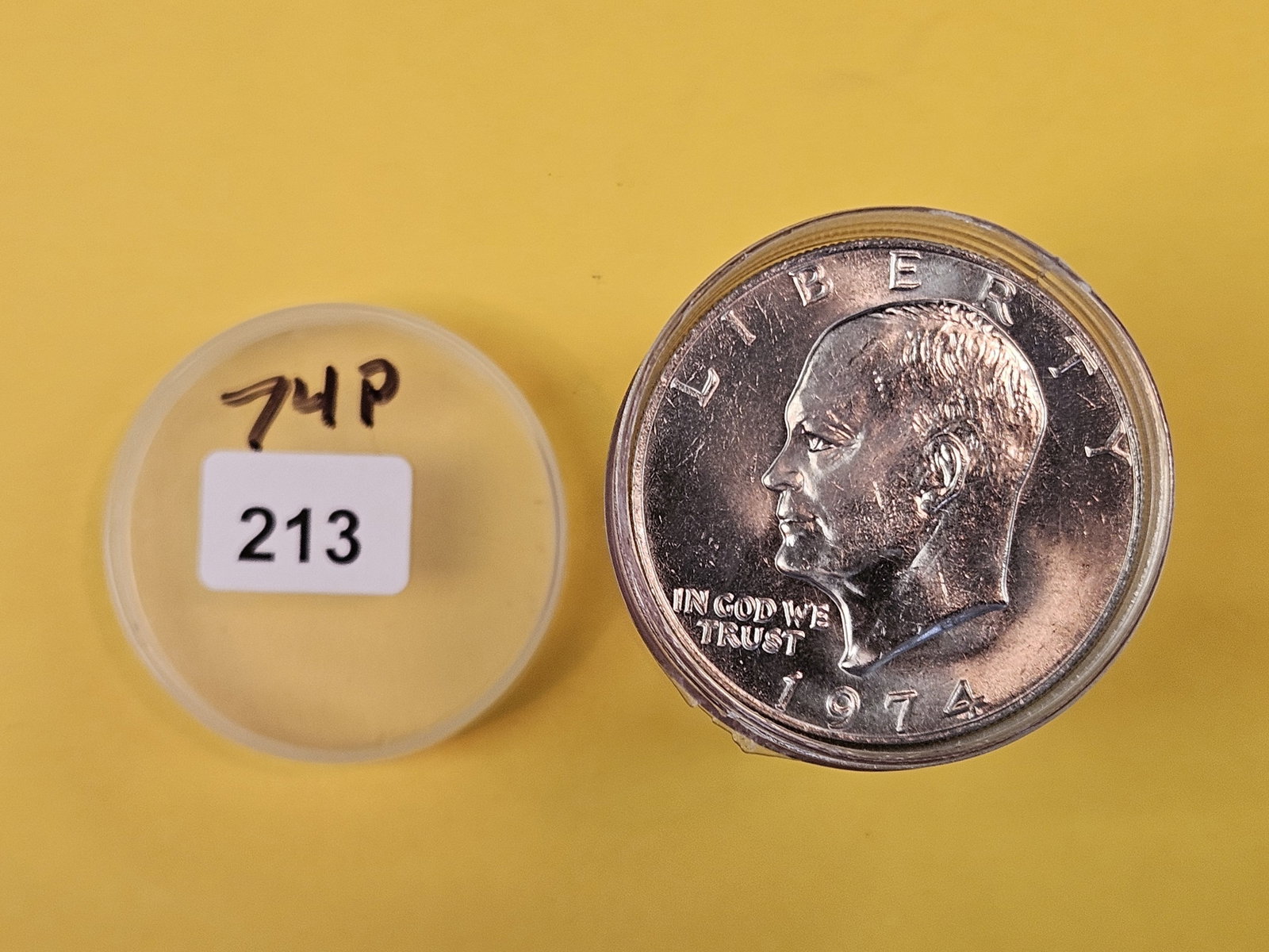 Brilliant Uncirculated Roll of 1974 Eisenhower Dollars: From dealer. Unchecked by us