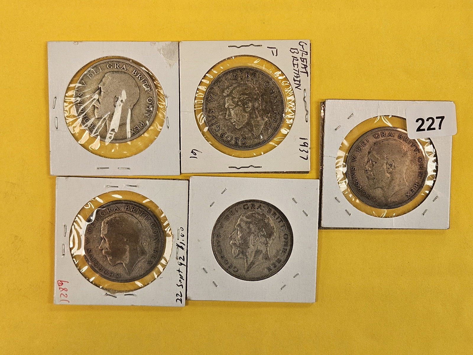 Five Great Britain silver half-crowns: Circulated