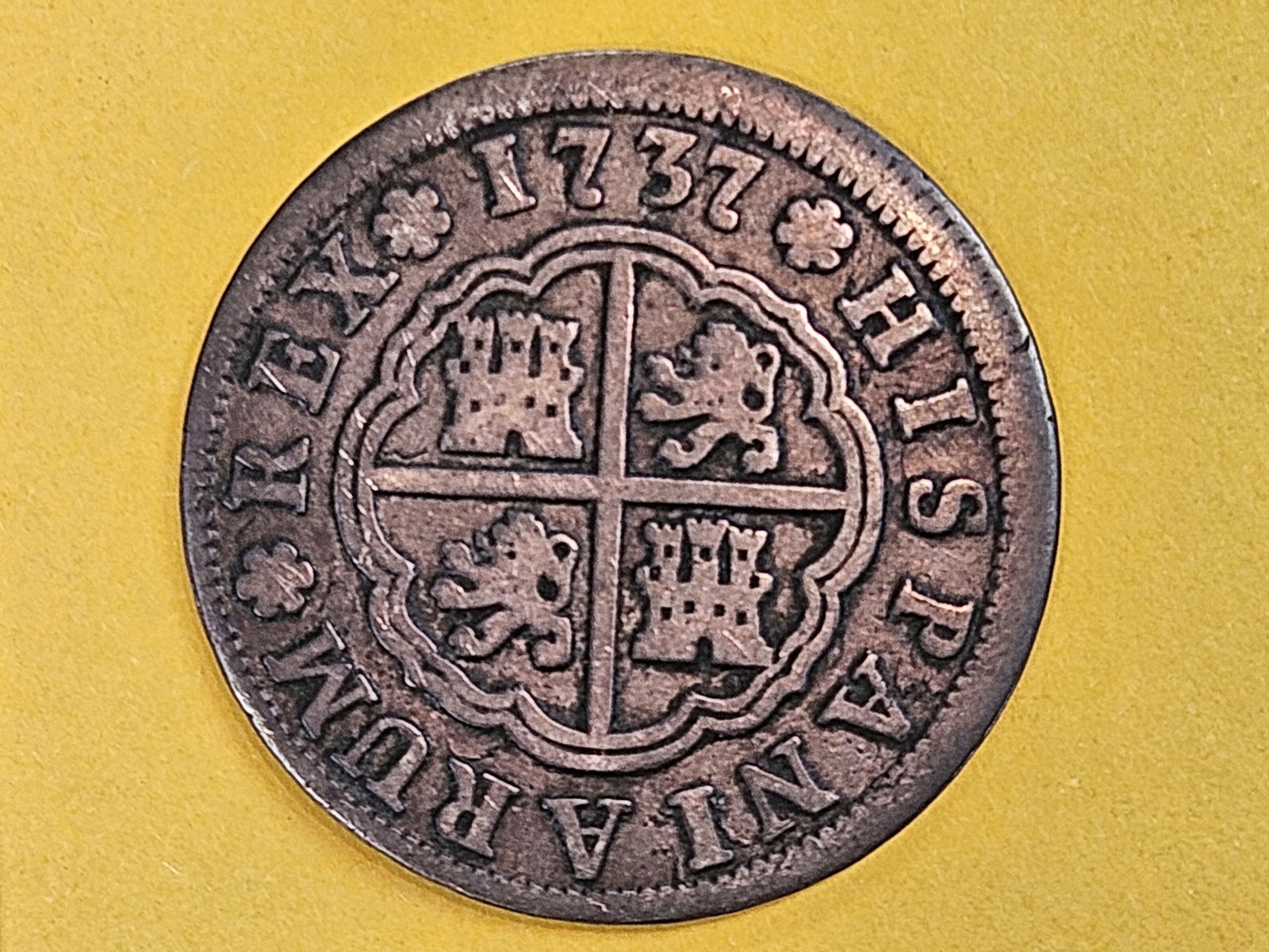1737 JF Spain silver 2 reals in Very Good: KM 296