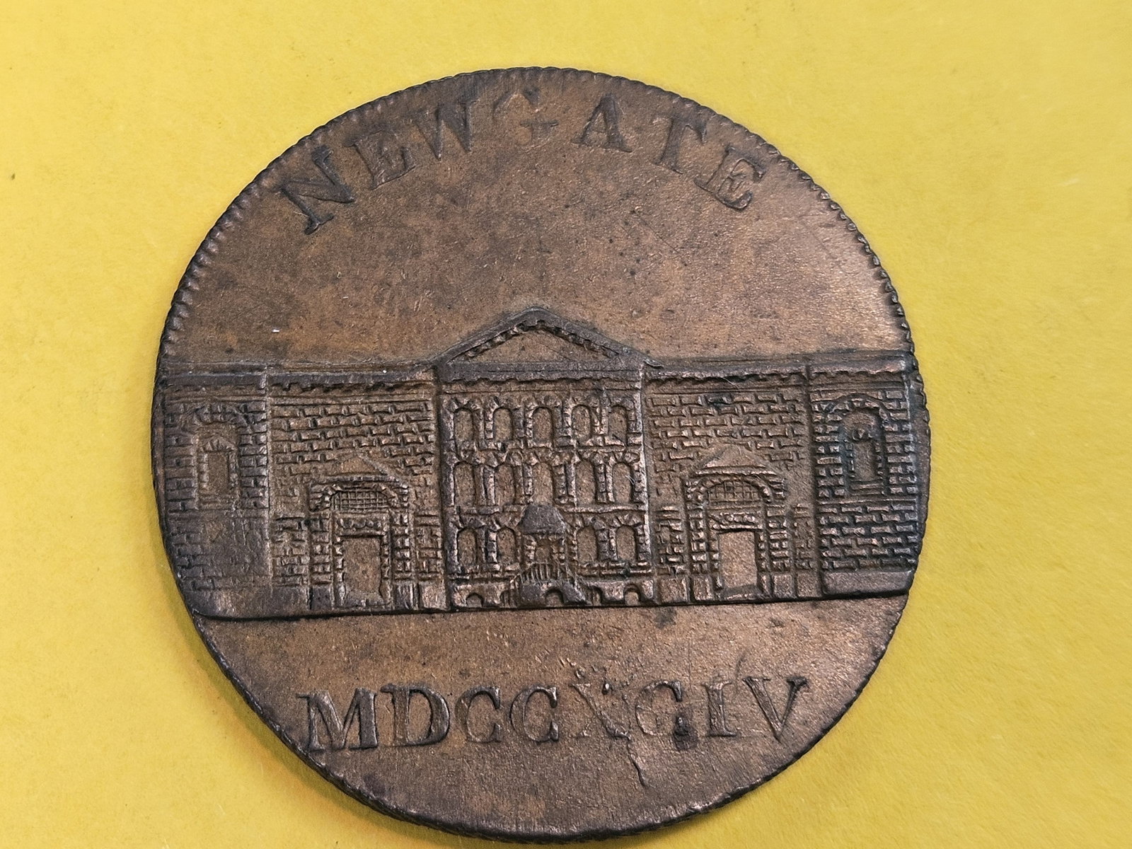 CONDER! Nice 1794 About Uncirculated - 58 RED-Brown Copper Half-penny token (1 of 6)