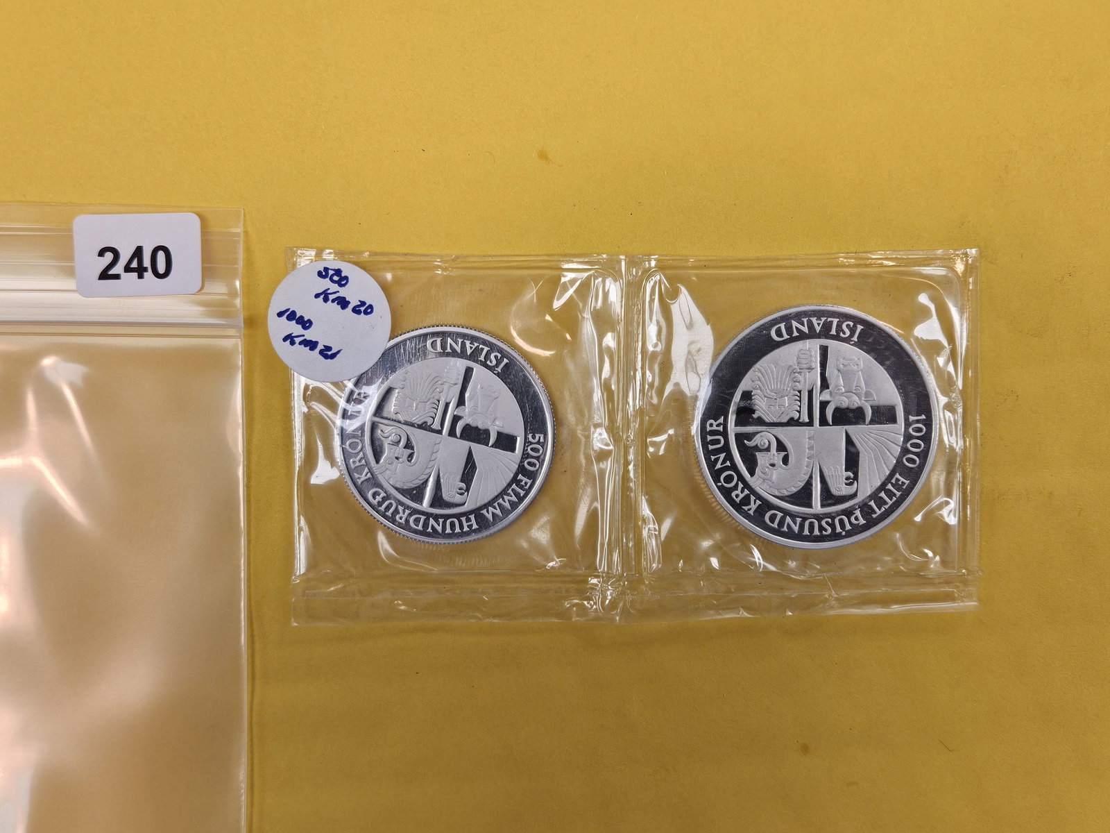 Two Iceland Gem Proof Deep Cameo silver coins (1 of 4)