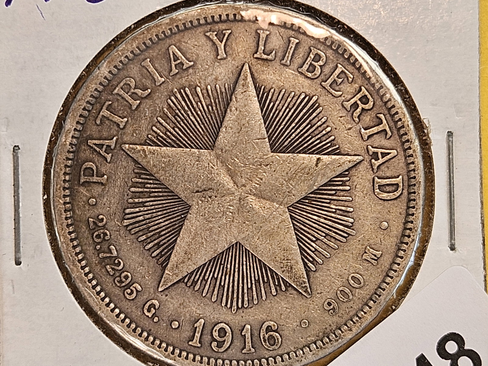 1916 Cuba silver un peso: Nice condition!