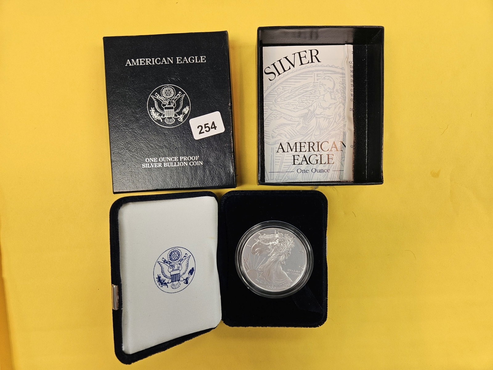 GEM Proof Deep Cameo 2000 American Silver Eagle: In original government packaging with certificate of authenticity