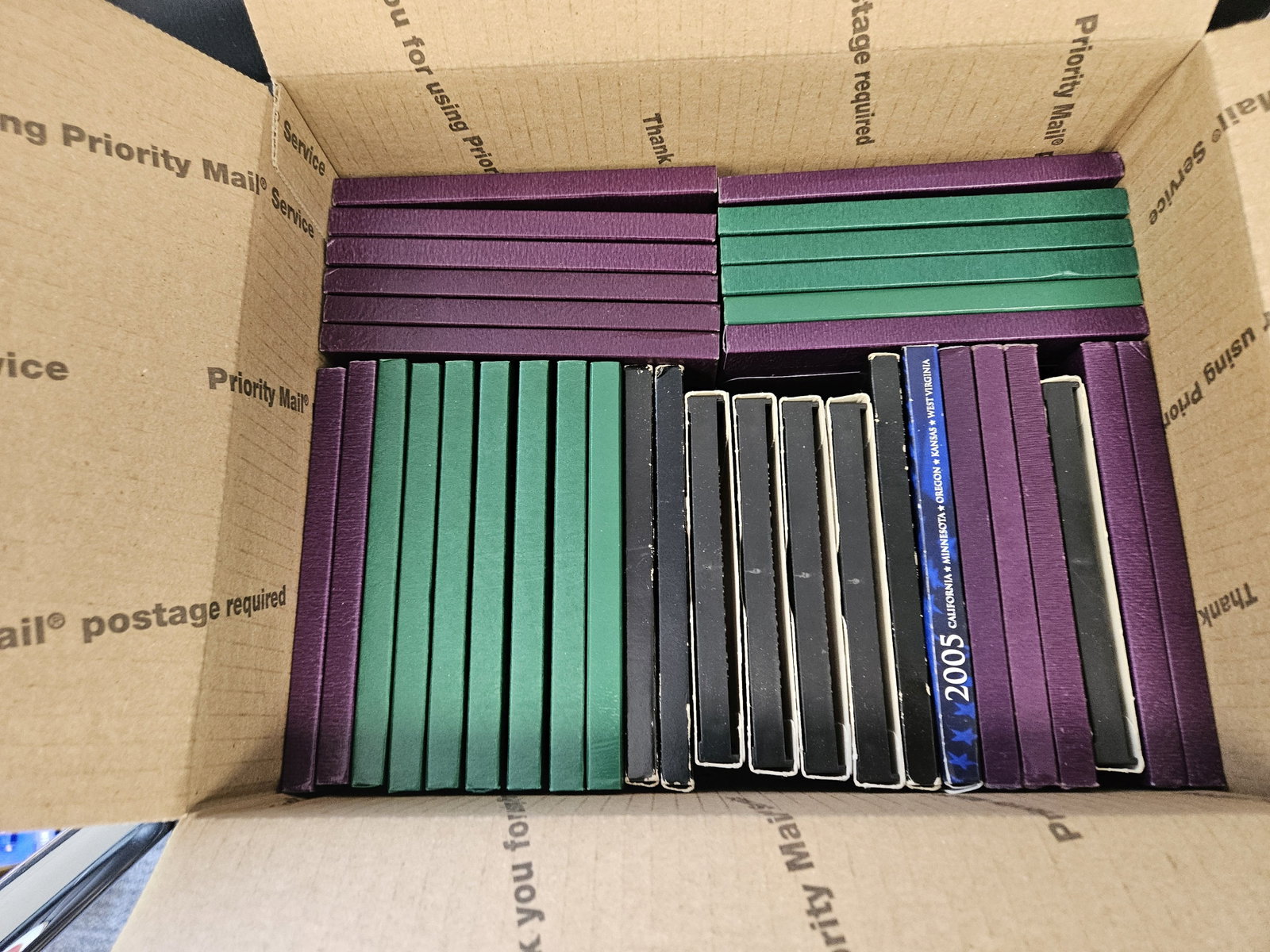 THIRTY-FIVE US Proof Sets: Ships separately in a Flat Rate Medium Box. Some Duplicates.
