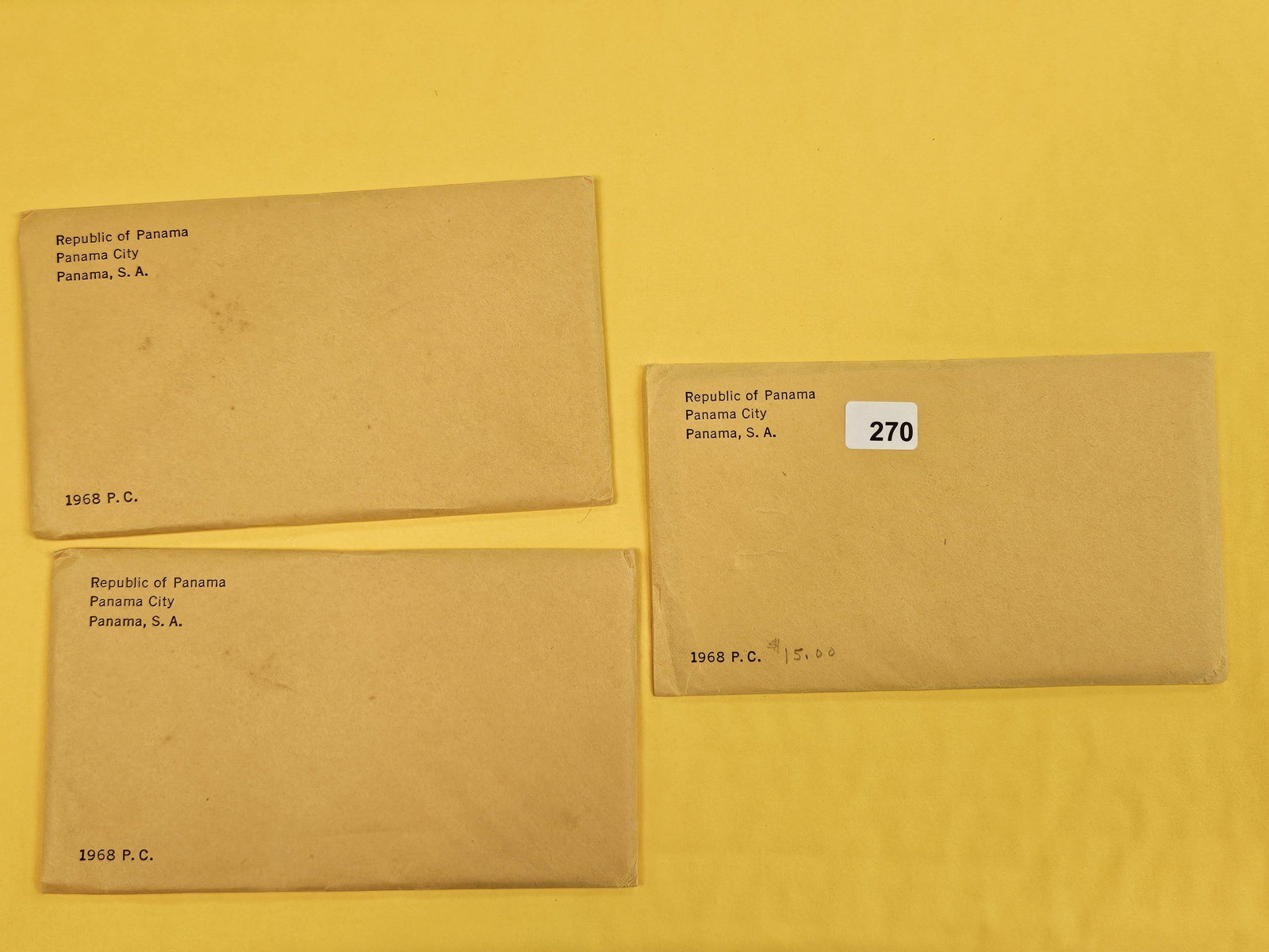 Three Panama 1968 Proof Sets: All sealed. Unopened by us