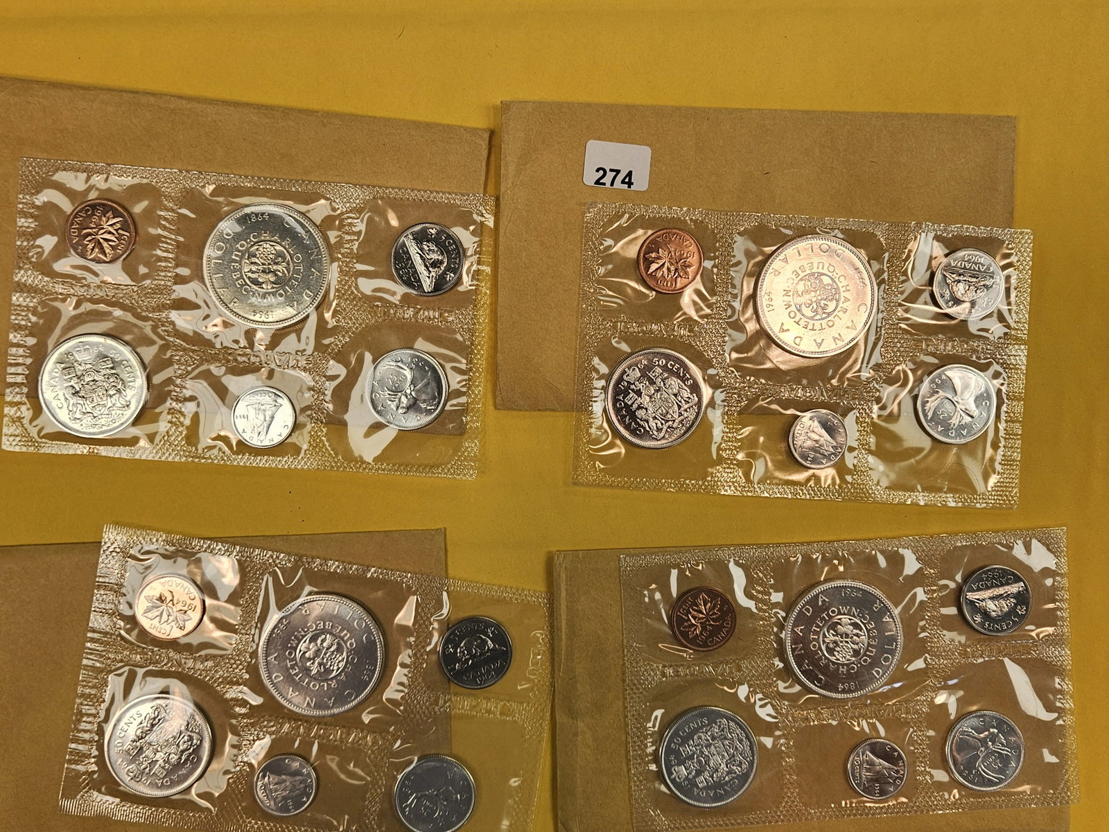 Four GEM Proof Canadian Silver prooflike Sets: In OGP