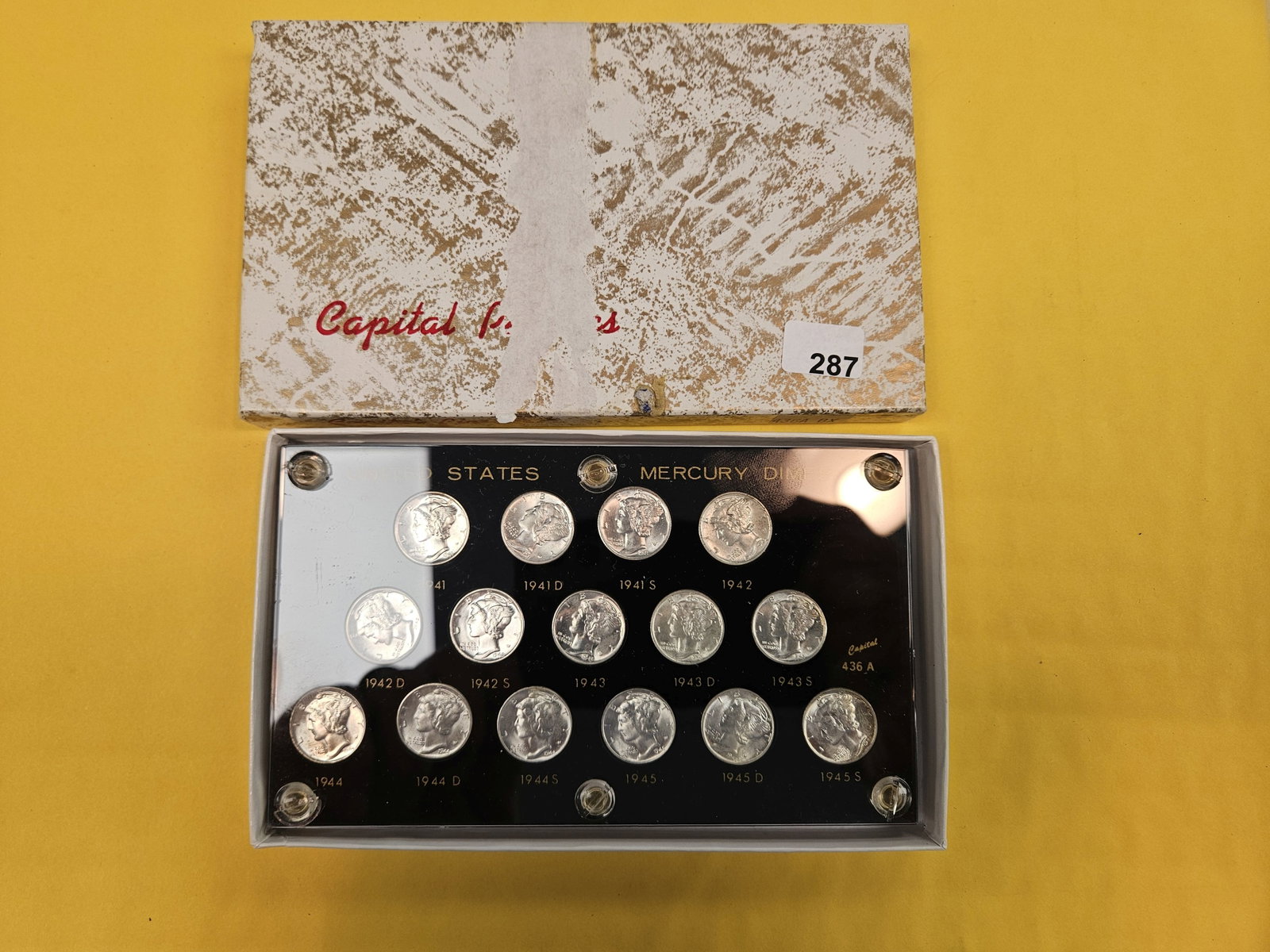 * COMPLETE SET * Of GEM Brilliant Uncirculated Mercury Dimes!: Short Set. 1941 - 1945-S. All look in the Very Choice to GEM Brilliant Uncirculated range! Housed in a nice Capital plastics holder!