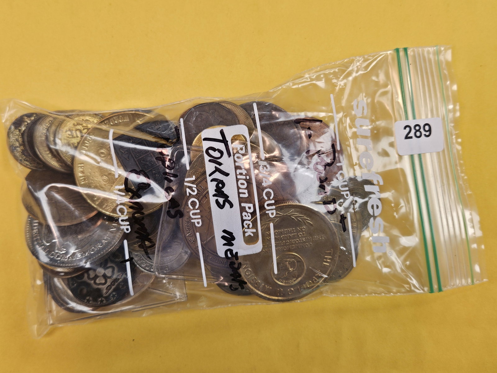 EXONUMIA!: One pound of mixed tokens and medals. From dealer. Unsearched by us