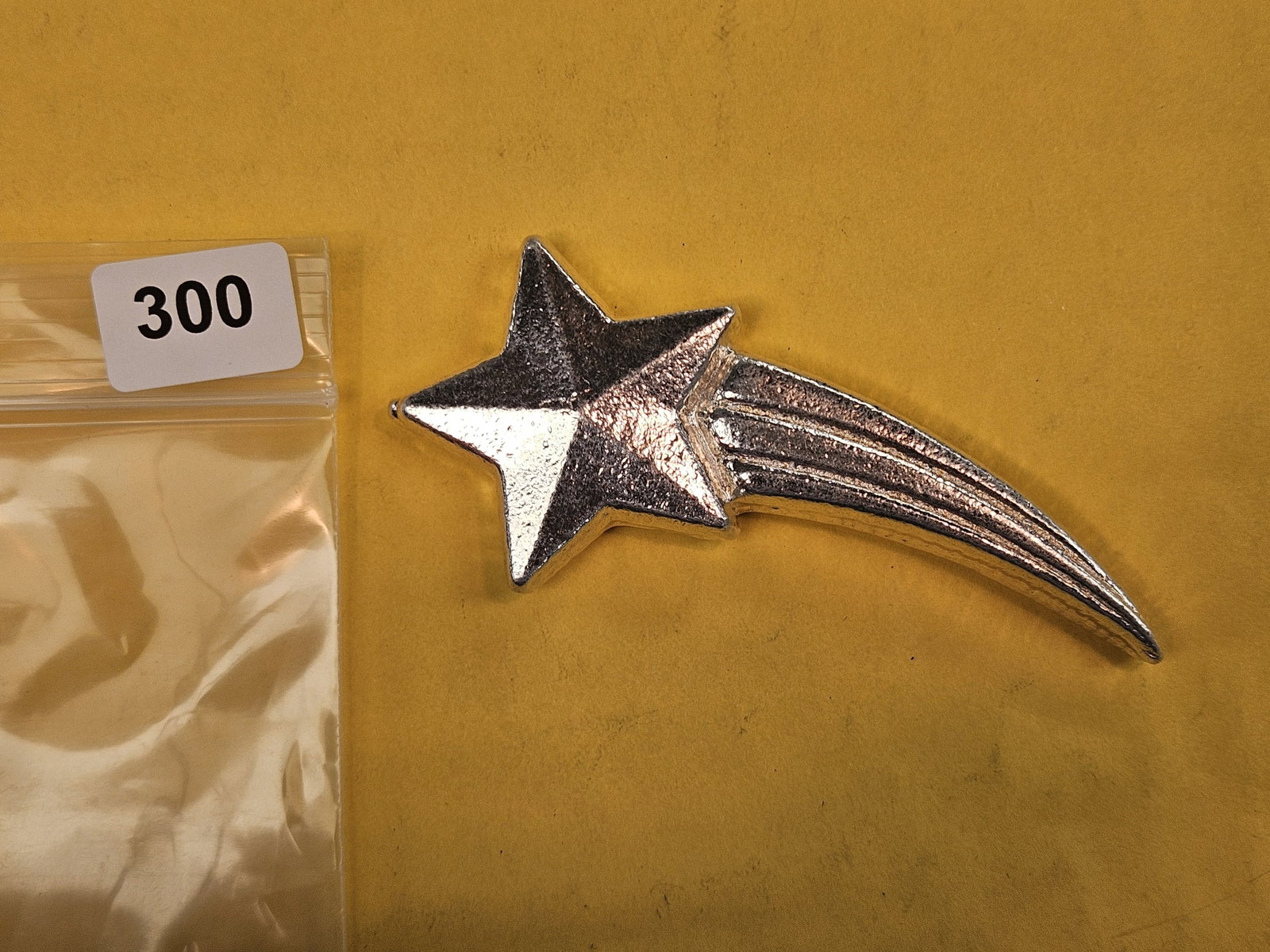 THREE Troy ounce .999 fine silver poured bar: Shooting Star!!