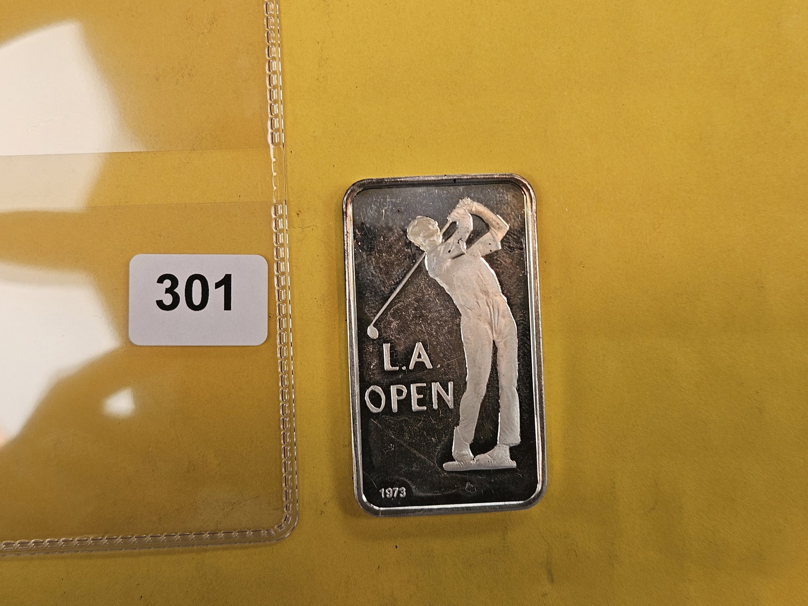 ONE Troy ounce .999 fine silver proof art bar: LA Open Golf