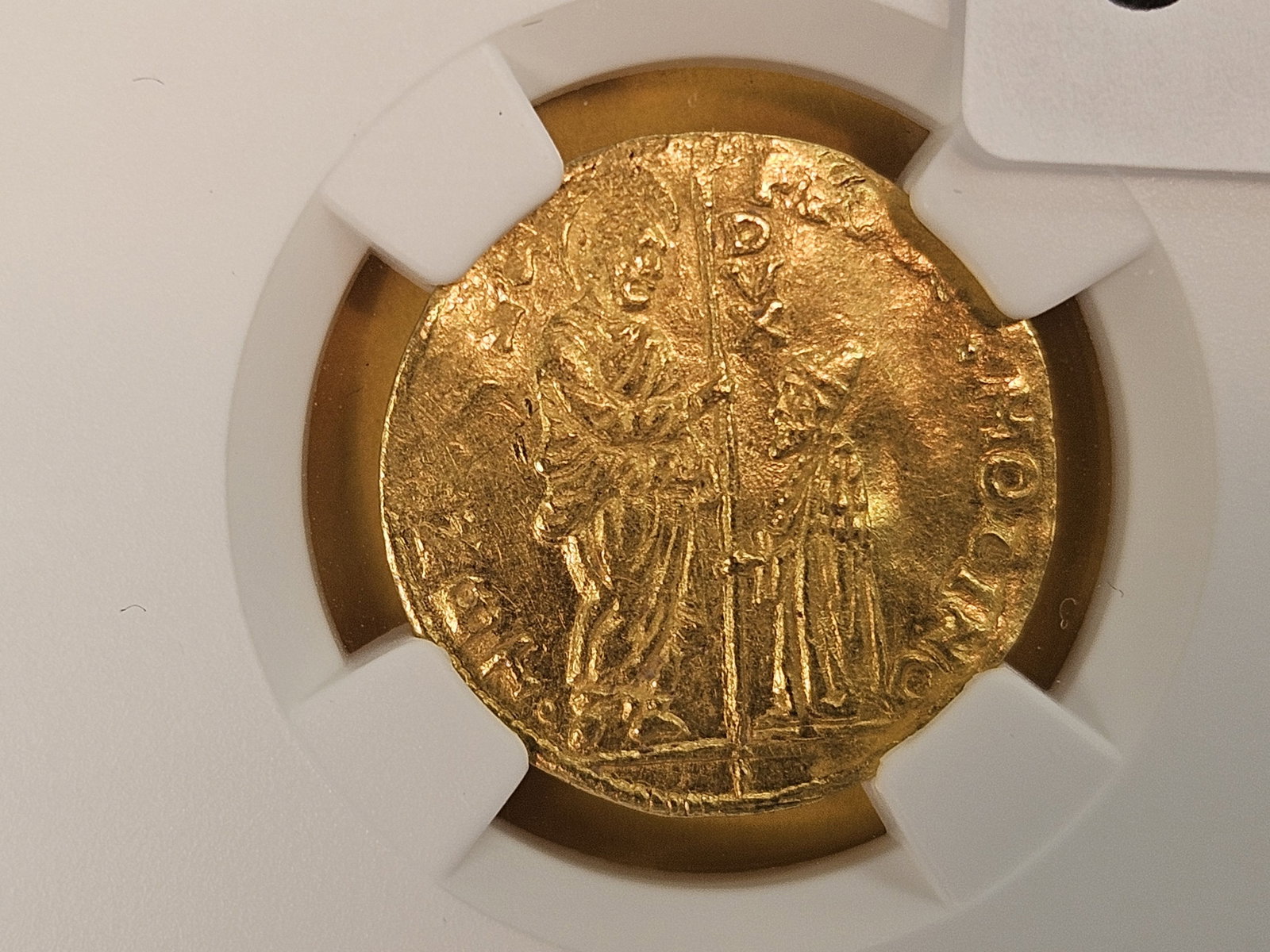* SCARCE GOLD * NGC 1646 - 1655 Italy Gold 1 zechino: Tough Brilliant Uncirculated - details GOLD! Venice. Francesco Molin