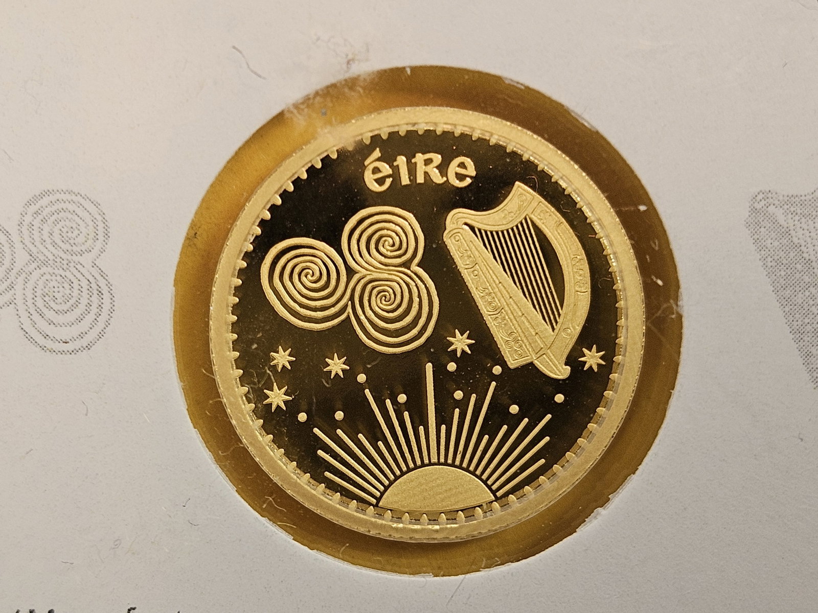 GOLD! GEM 2025 Ireland Gold Tree of Life .9999 fine gold art round: In original assay holder with certificate of authenticity
