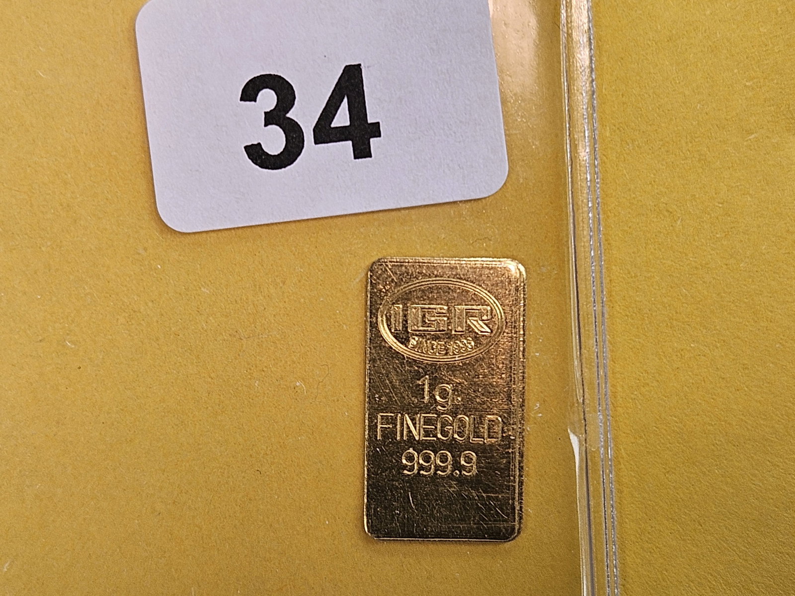 GOLD! IGR One Gram .9999 fine gold bar (1 of 2)