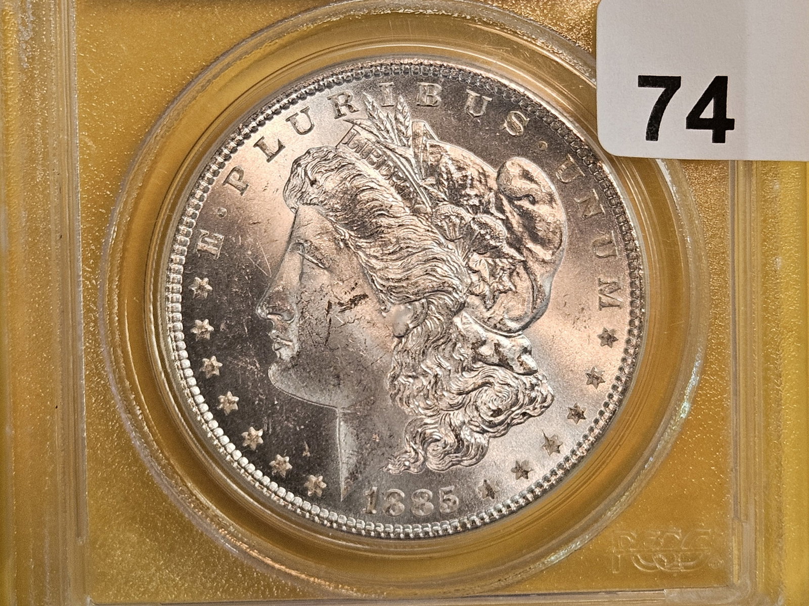 PCGS 1885 Morgan Dollar in Mint State 63 (1 of 3)